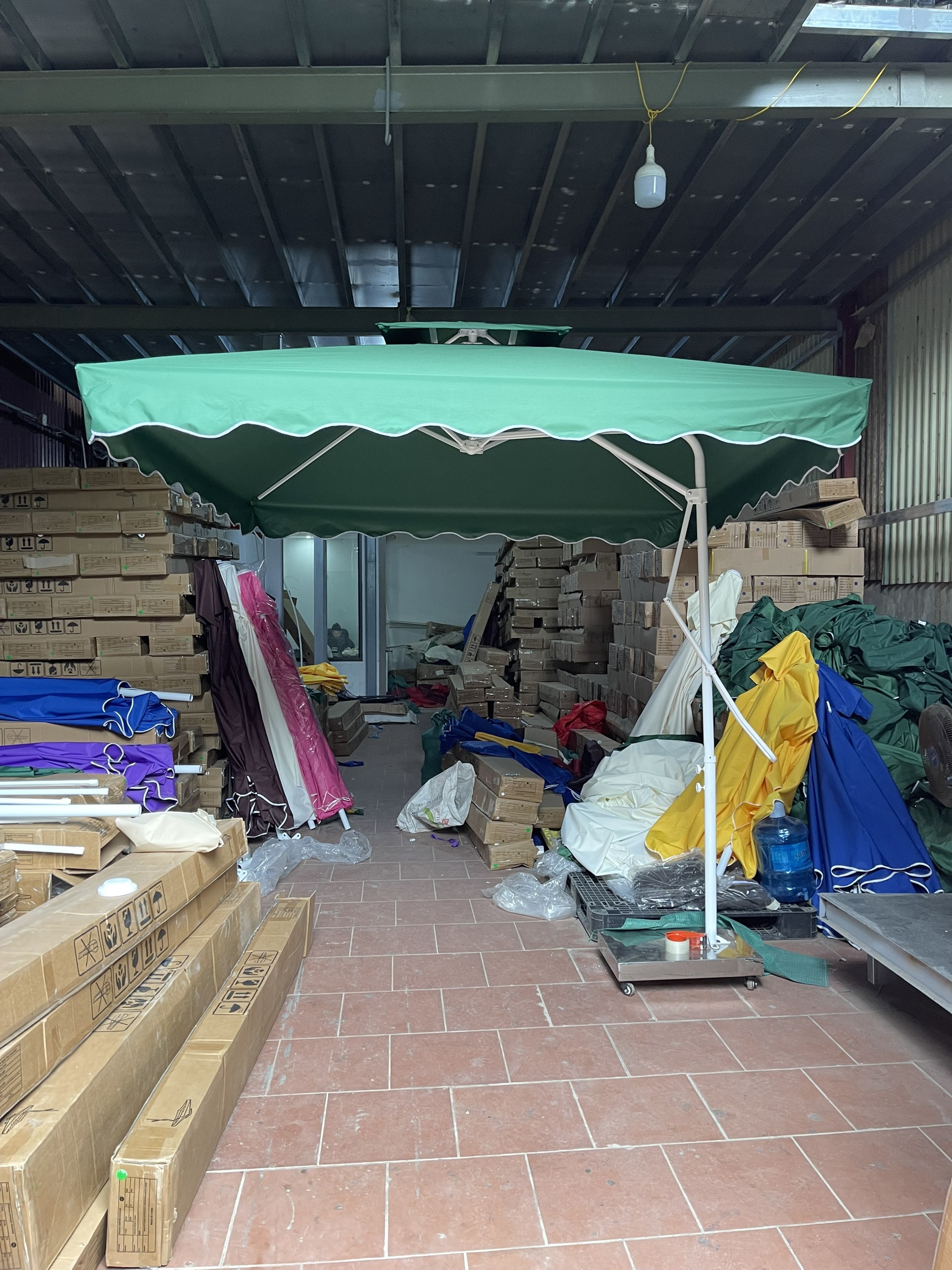 dù lệch tâm, ô lệch tâm 2m5 màu xanh lá chính hãng đại phát