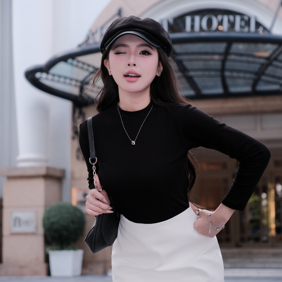 AGN1 - Áo Giữ Nhiệt Nữ Cổ Cao 3cm Lót Lông 288_thumbnail_5