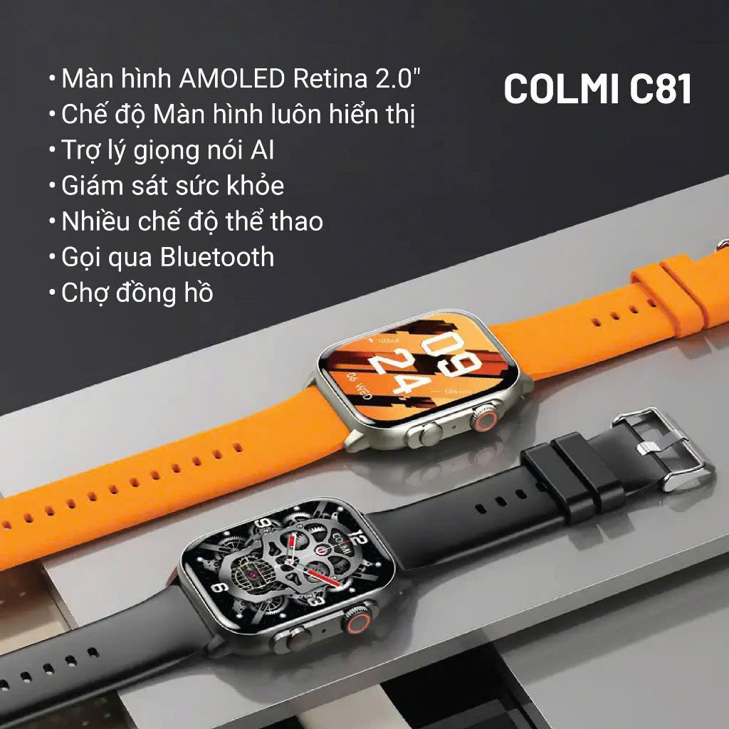 Đồng hồ thông minh Colmi Đen - C81-BK