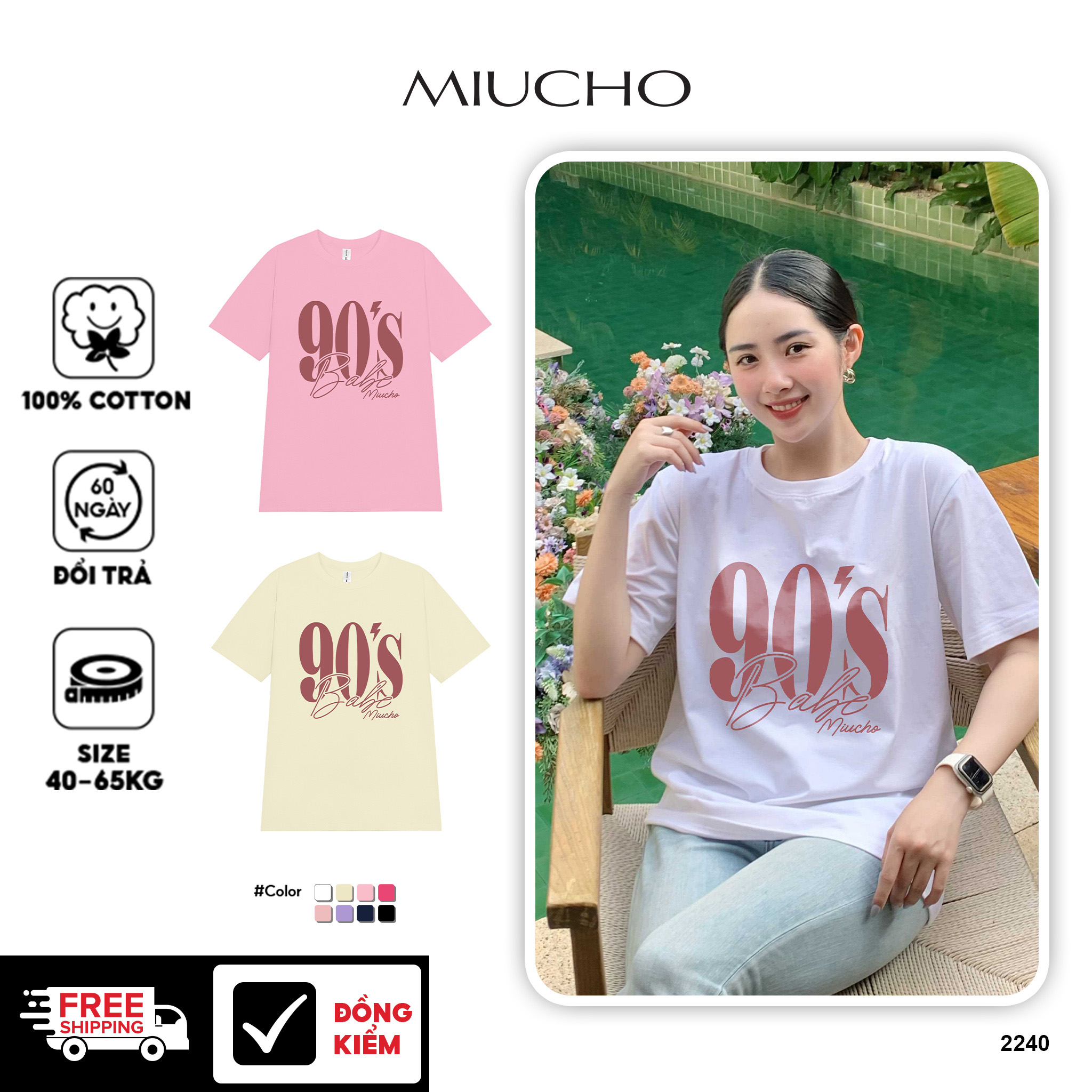 Áo thun nữ cao cấp form vừa 2240 Miucho Chic vải cotton thoáng mát co giãn cổ tròn in typography_thumbnail_1