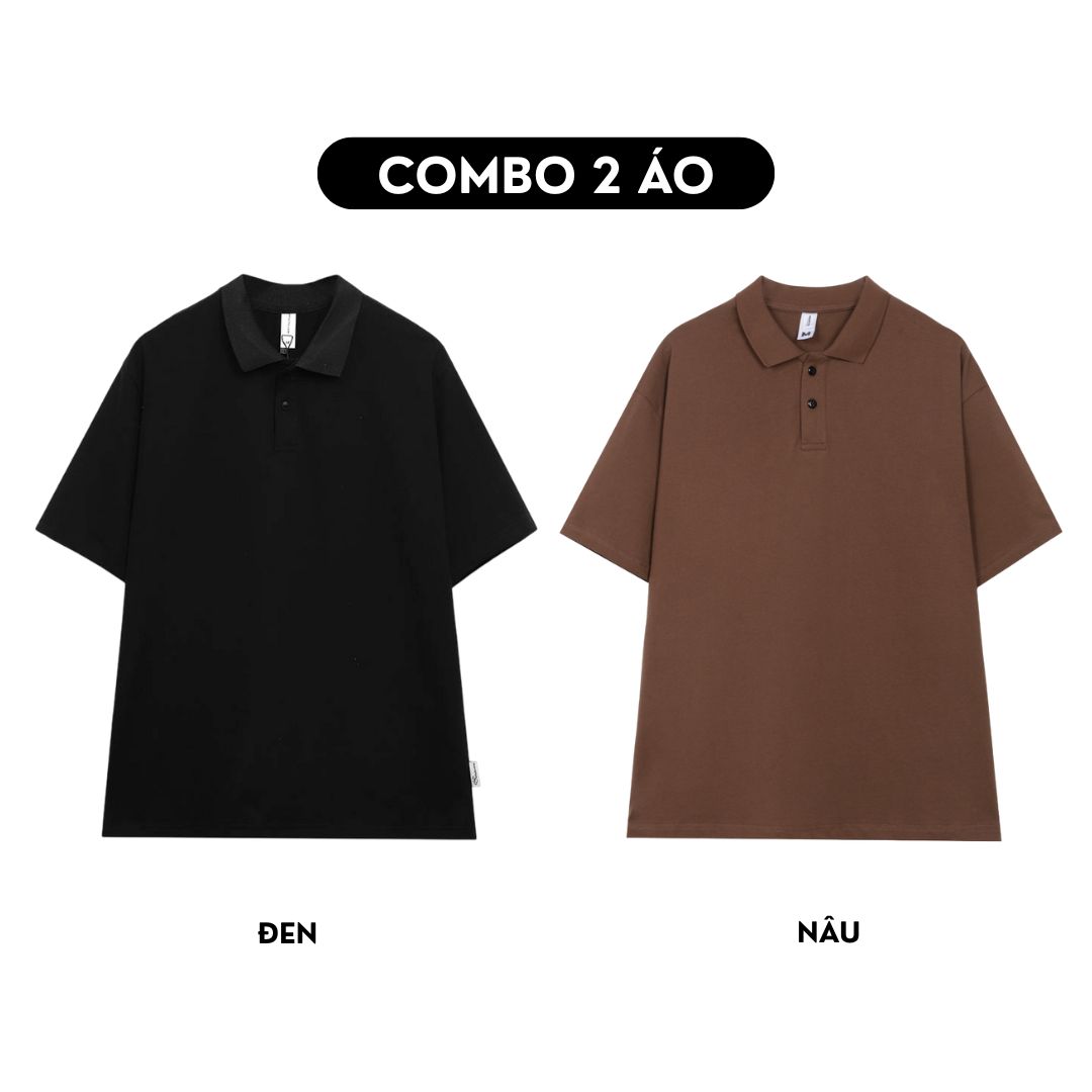 Áo polo trơn form rộng cotton PLT01 Miucho cổ trụ in basic_thumbnail_21