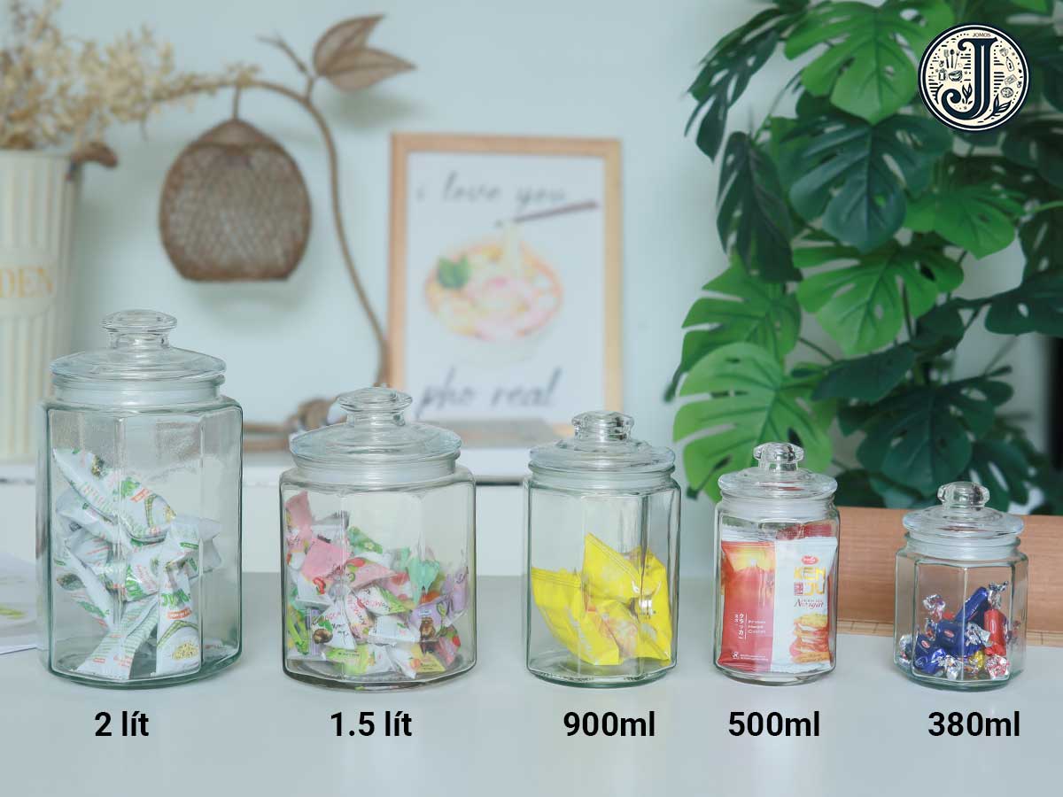 Hũ thủy tinh bát giác đựng hạt, cà phê, bánh kẹo_thumbnail_4