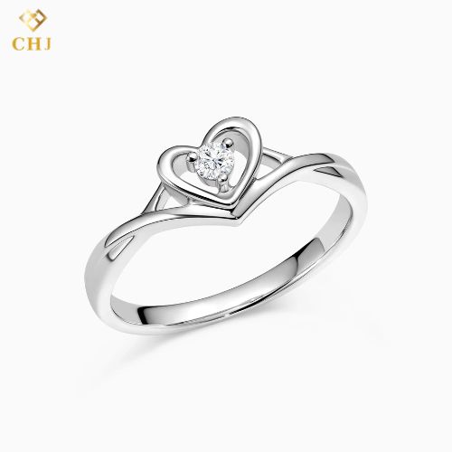 Nhẫn Cầu Hôn Kim Cương Trái Tim CHJ007