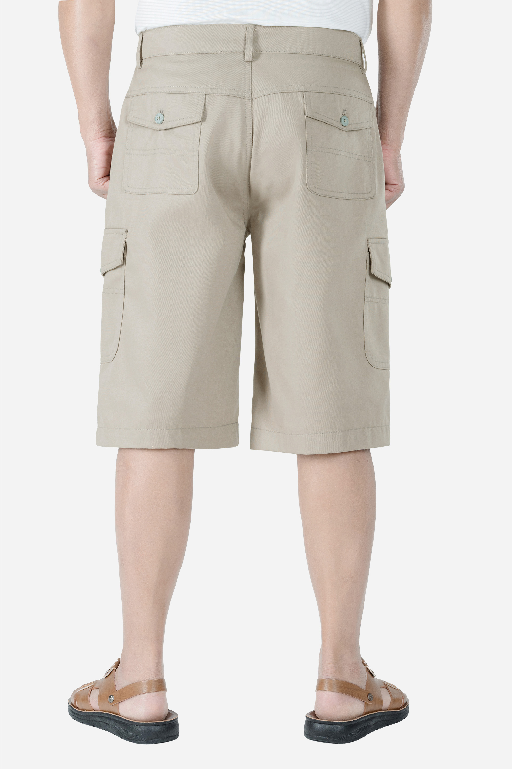 Quần Soọc Kaki Túi Hộp Nam Trung Niên ANCHI Dáng Suông Dài Qua Gối Màu Vỏ Đỗ_thumbnail_24