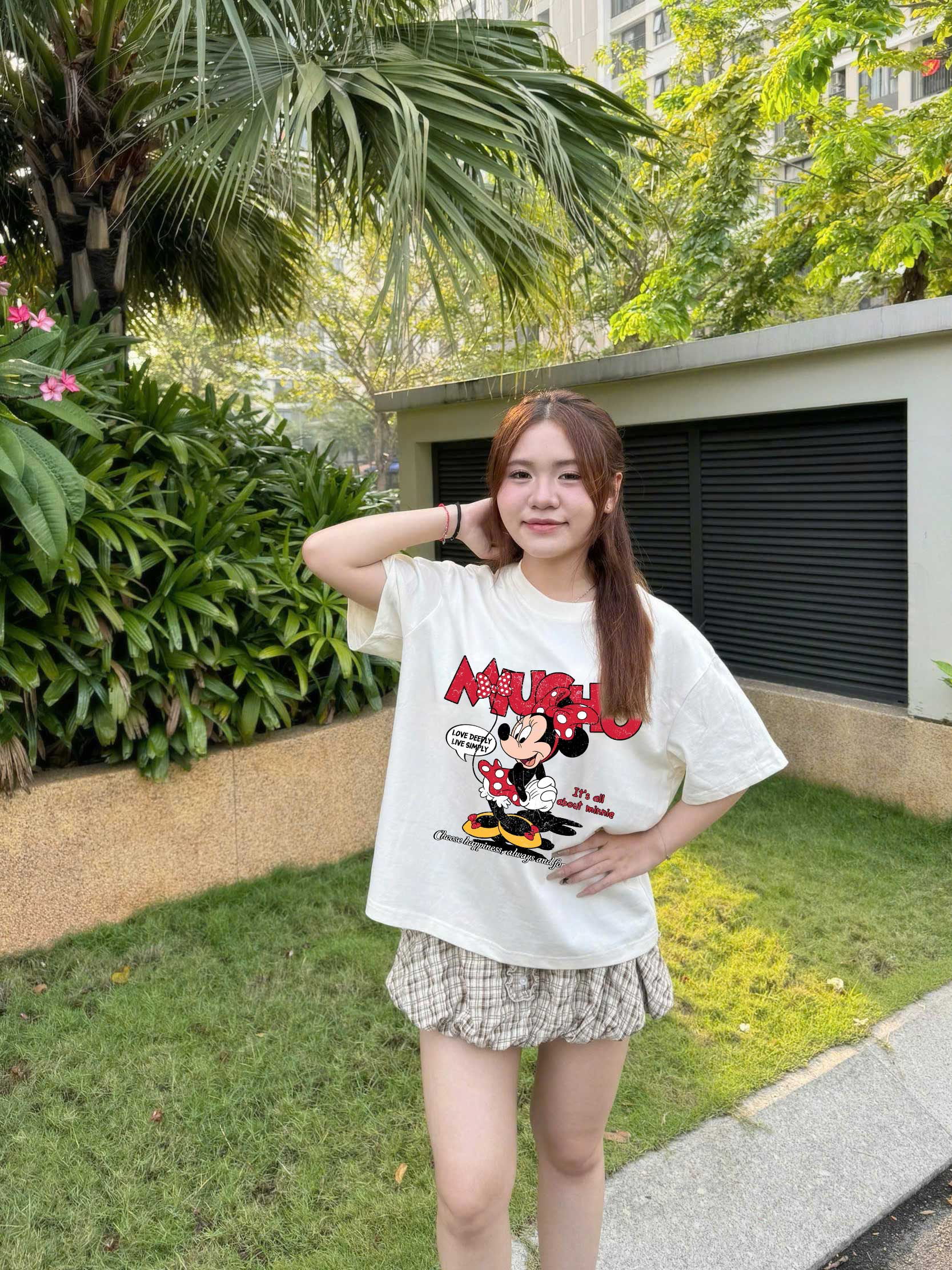 Áo thun boxy họa tiết hoạt hình AXD2370 Miucho chất vải cotton thoáng mát tay ngắn cổ tròn_thumbnail_5