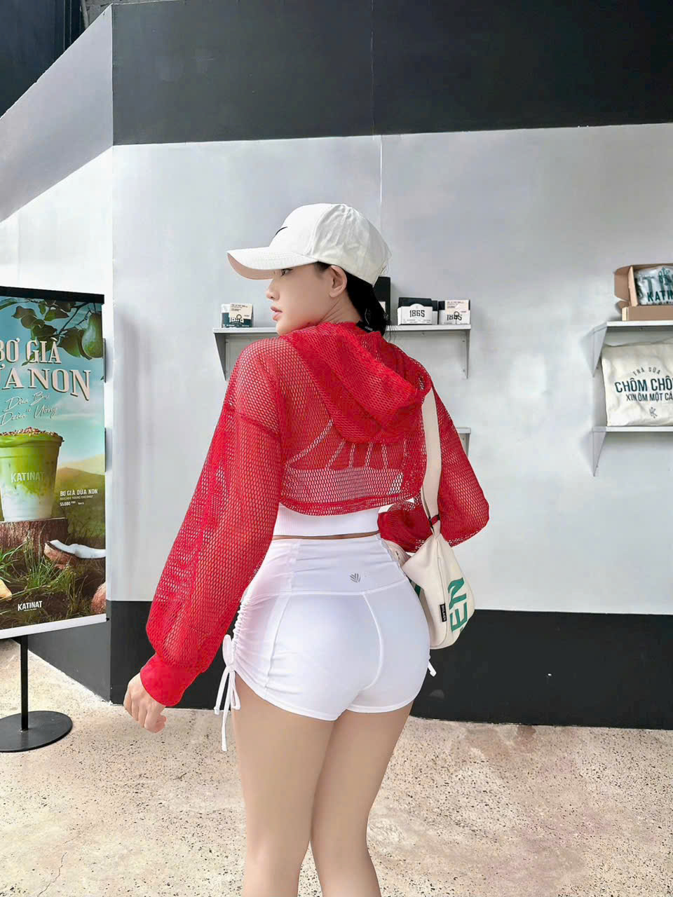 Áo Tank Thể Thao Lưới Mè Dáng Croptop Có Nón Mặc Ngoài_thumbnail_11