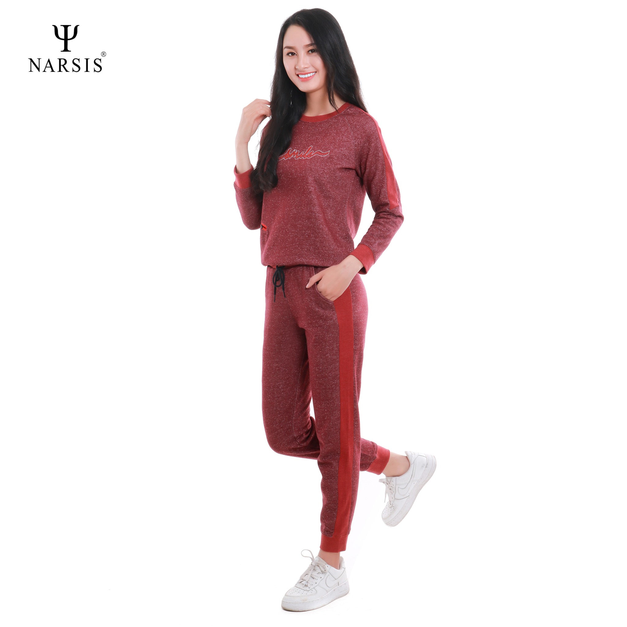 BỘ THU ĐÔNG NỮ M8052 NARSIS VẢI NỈ ẤM ÁP, MỀM MẠI, THÍCH HỢP MÙA ĐÔNG, GIỮ NHIỆT TỐT