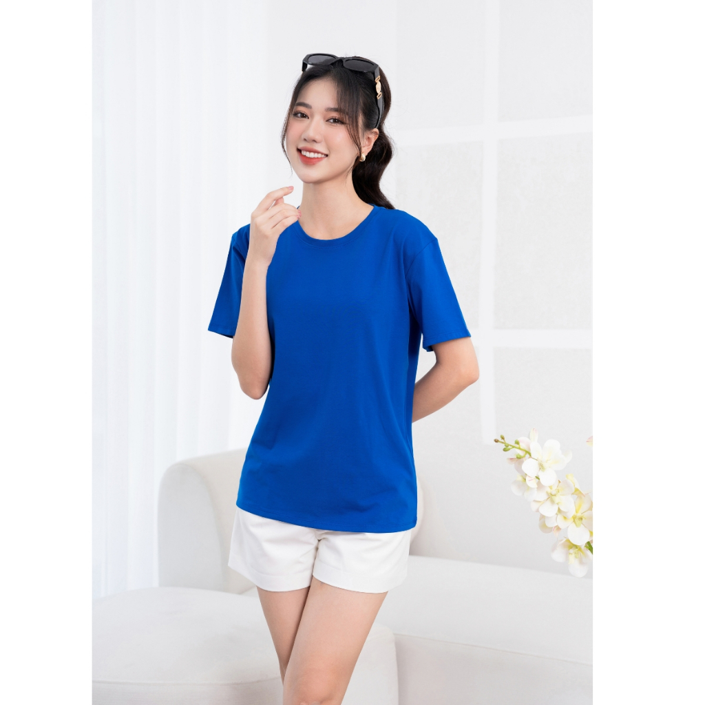 [Form Rộng] Áo phông nữ dáng rộng màu trơn chất cotton lạnh nhiều màu tươi trẻ - LOZA PH403301_thumbnail_4