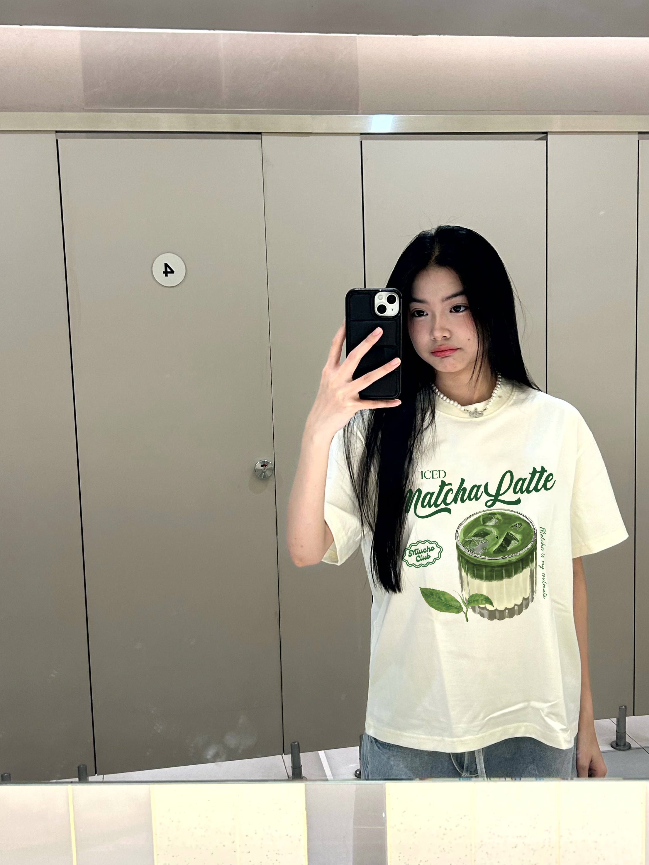 Áo thun boxy matcha latte 2264 Miucho cổ tròn vải cotton 2 chiều cổ tròn dày dặn đứng form in mix_thumbnail_2