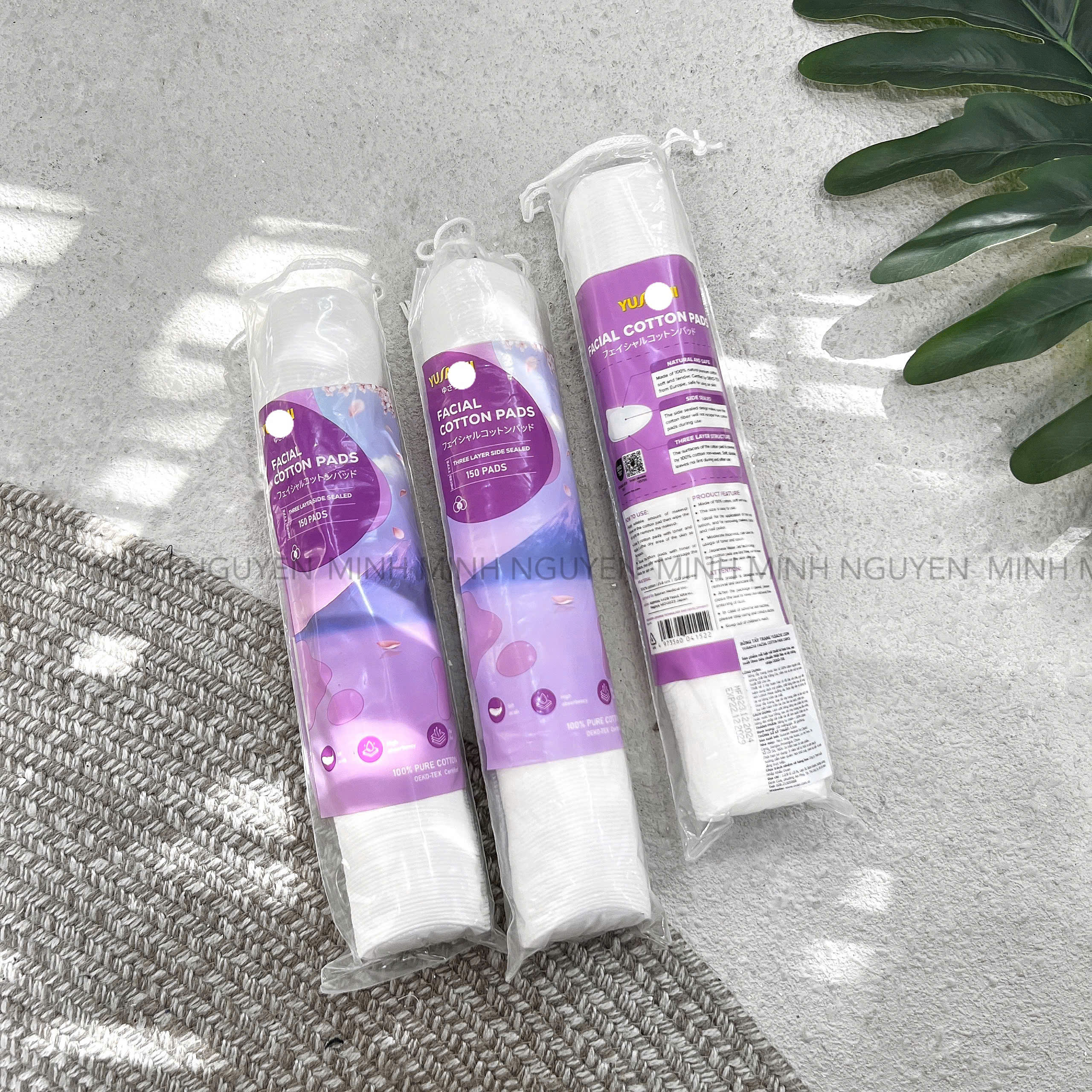 Set 3 Bông Tẩy Trang Yusachi Suzuran Nhật Bản