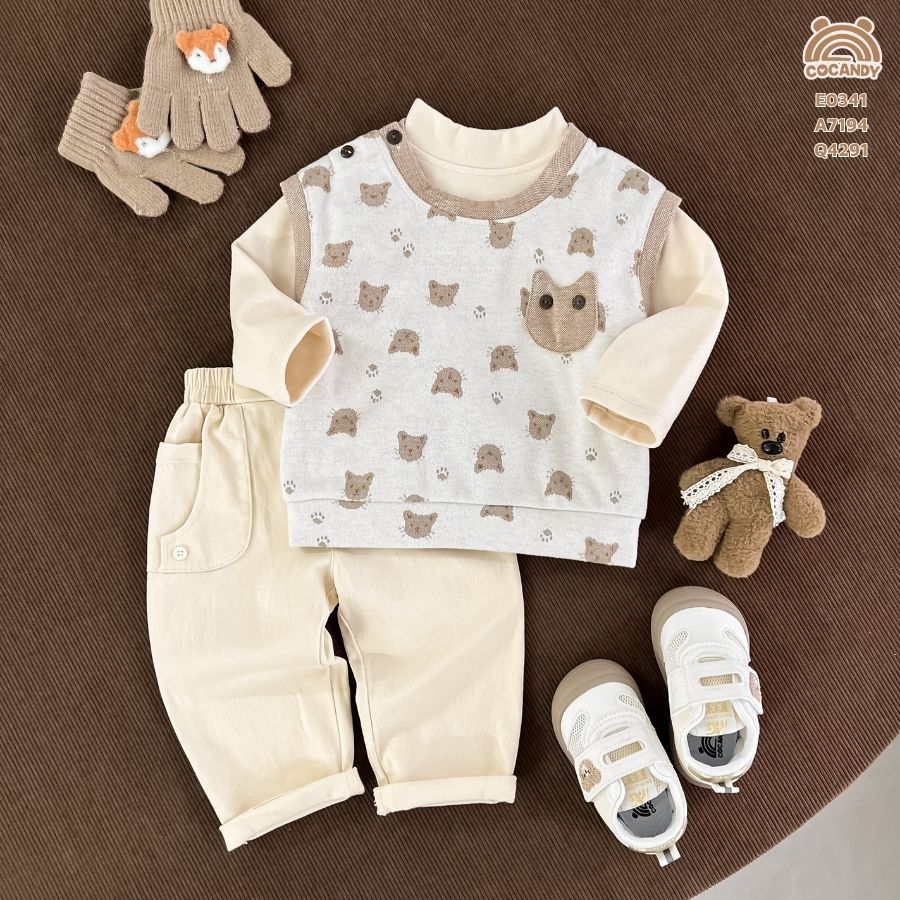 Quần dài kaki BE 2 túi ốp phối cúc_thumbnail_2