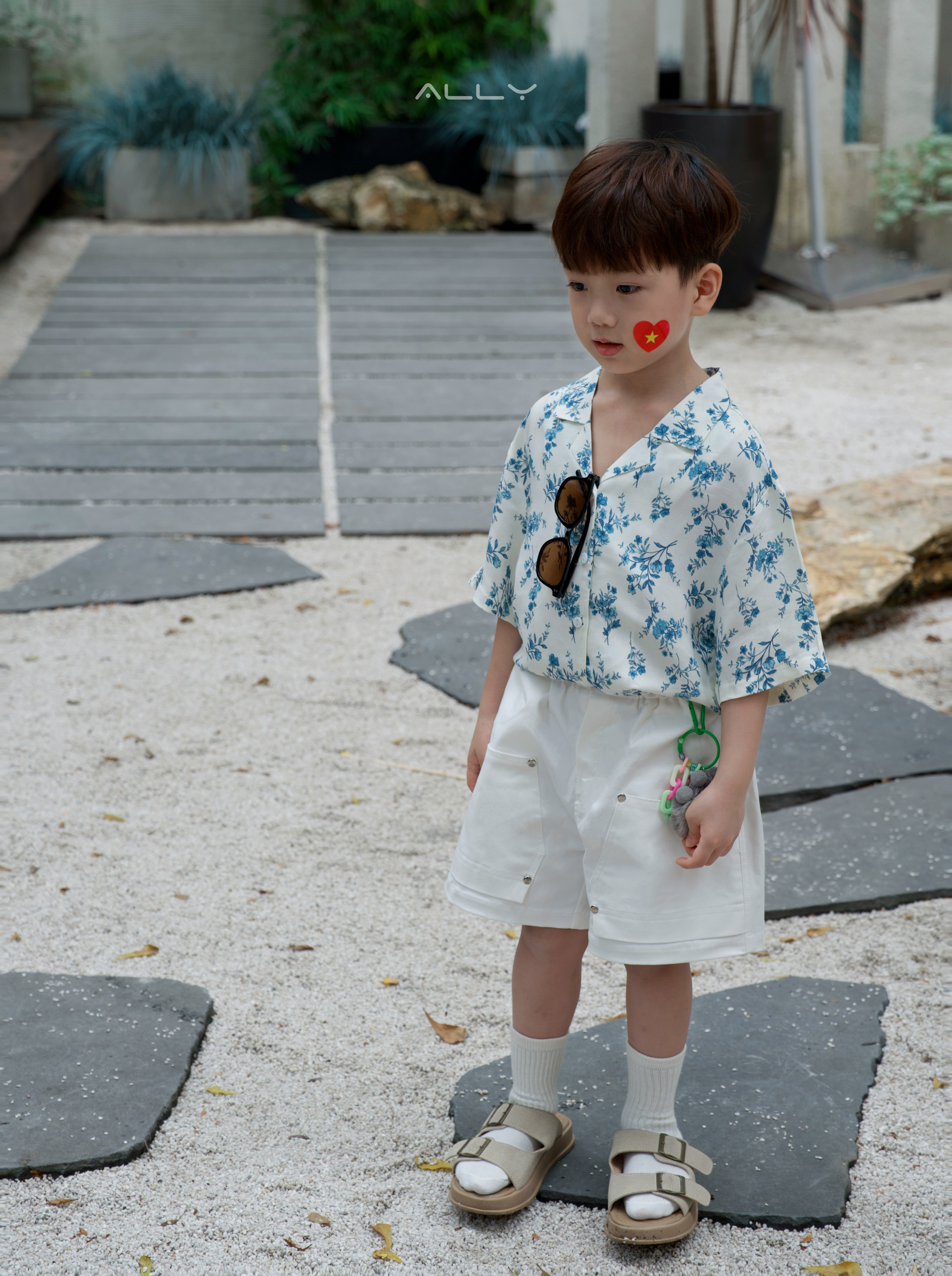 Sơ mi hoa xanh sợi tự nhiên cho bé ALLY _thumbnail_1