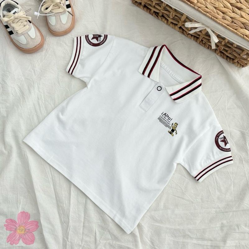 (A5) Áo Polo Mềm cổ kẻ Họa Tiết Siêu Đáng Yêu Phong Cách Hàn Quốc Cho Bé Trai Mẫu Mới Xuân Hè QCCC 2025_thumbnail_1