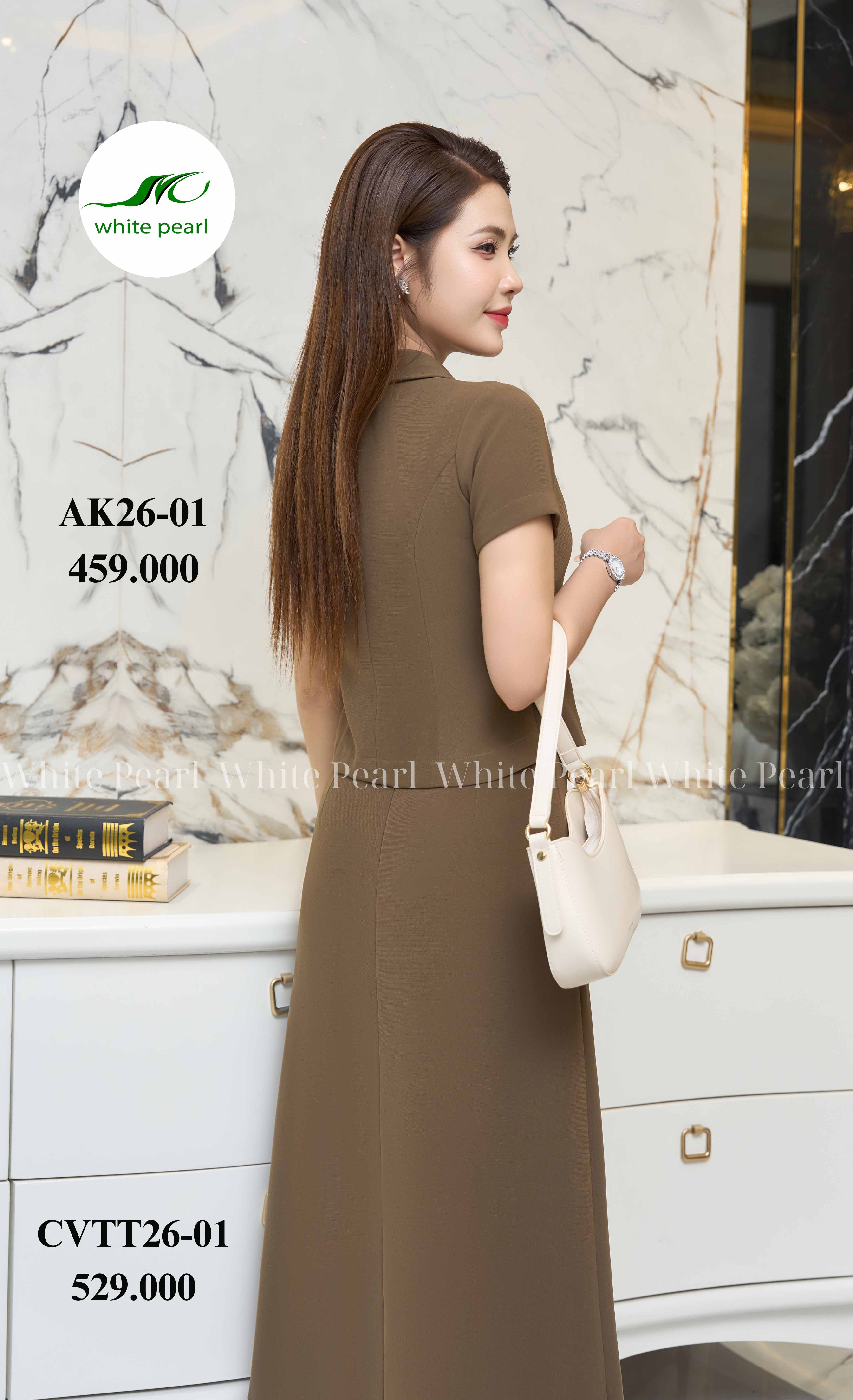 Chân váy thời trang xoè xếp 6 ly lệch thời trang công sở nữ cao cấp White Pearl_thumbnail_2