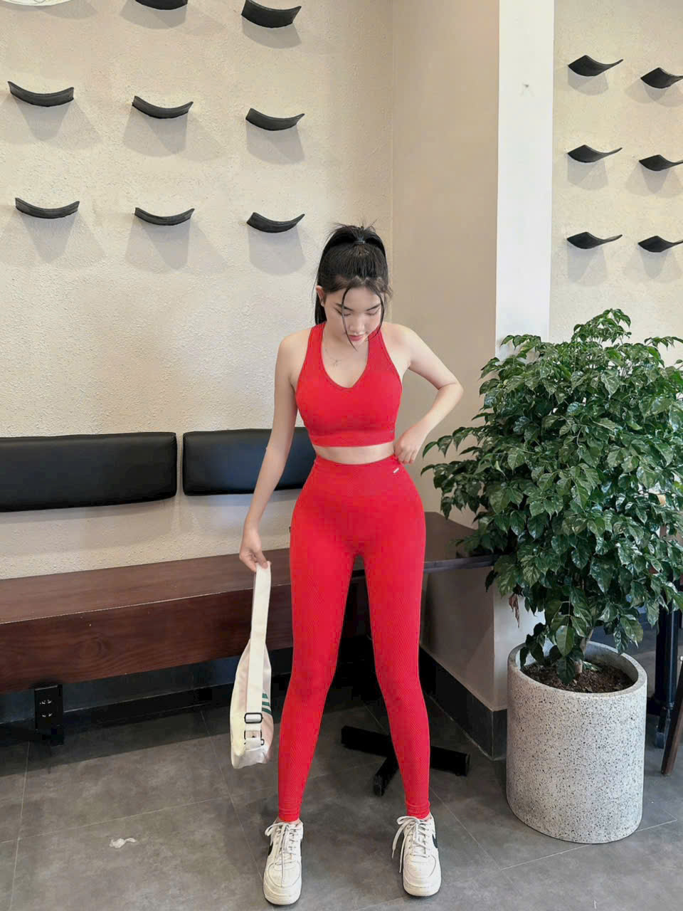 Bộ Quần Áo Thể Thao Tập Gym Yoga Nữ Dáng Dài Ba Lỗ Basic, Chất Dệt Mềm Mịn_thumbnail_8