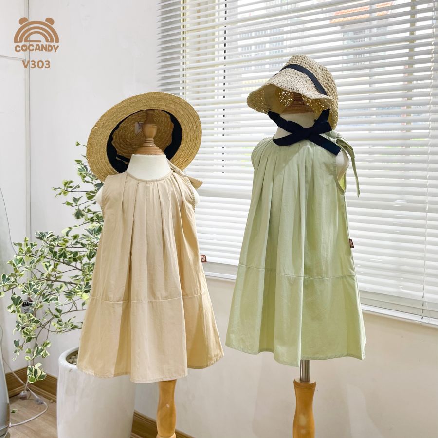 Váy babydoll NÂU RÊU nơ vai_thumbnail_2