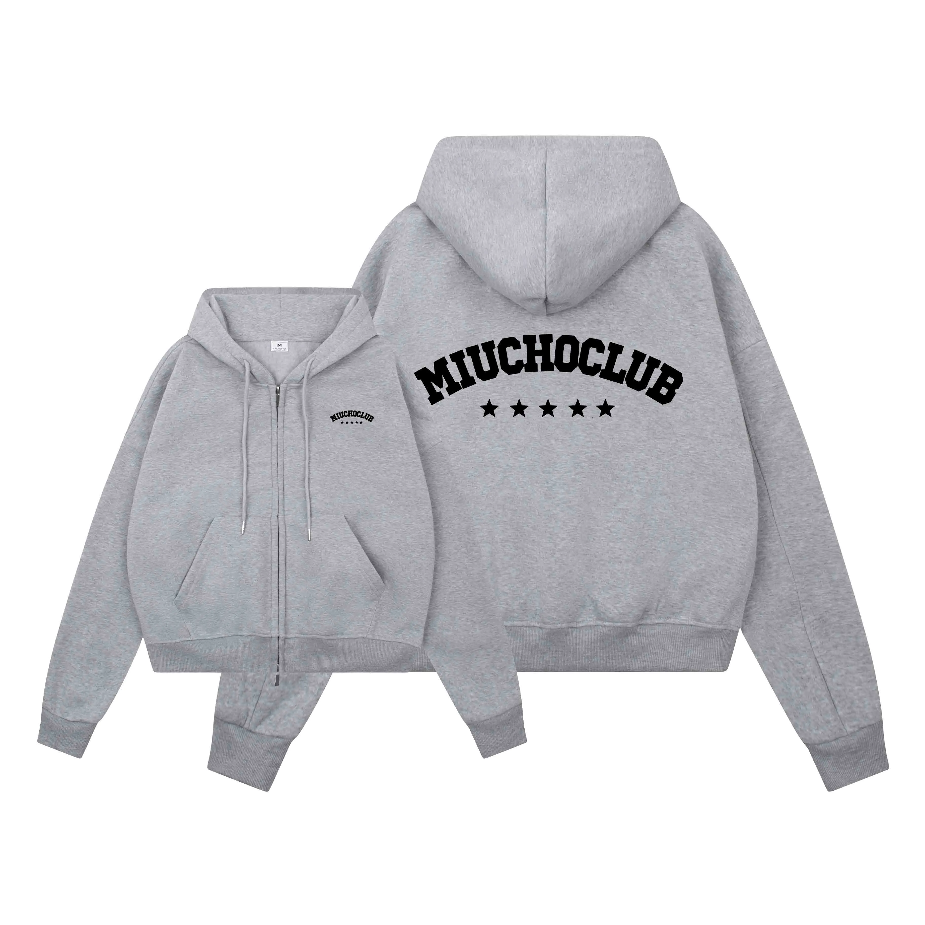 Áo hoodie zip boxy local brand Miucho 2590 vải nỉ 2 da cao cấp thoáng mát thấm hút mồ hôi tốt in basic_thumbnail_0