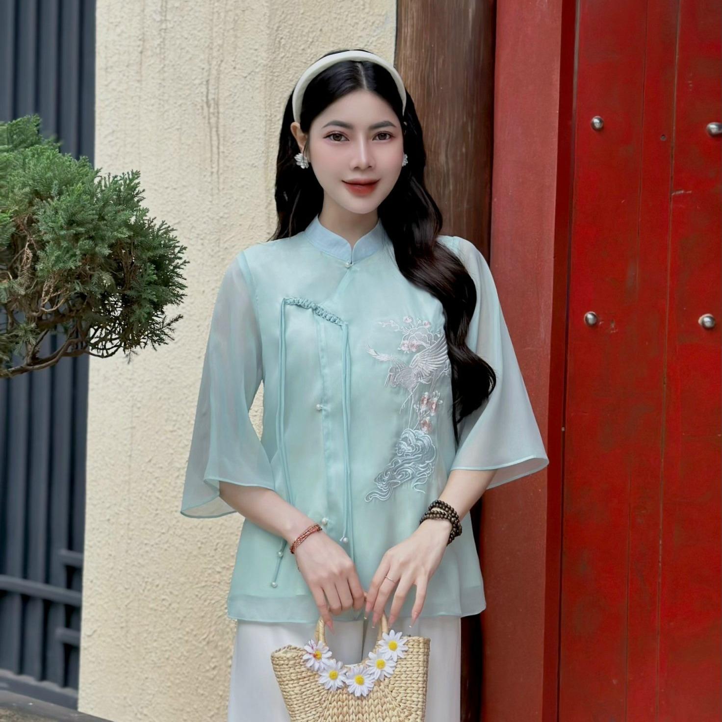 PP23 Pháp phục Voan tơ lễ chùa thêu chim hạc Tinh Nhi_thumbnail_19