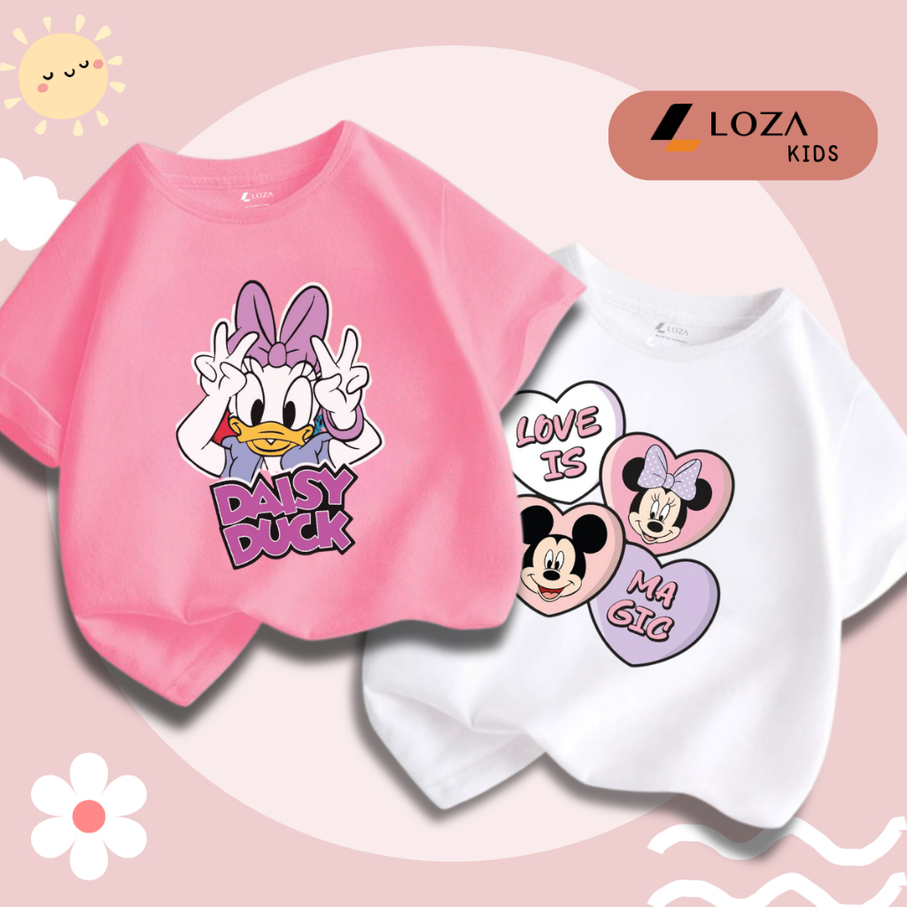 Áo thun bé gái in hình Mickey Vịt Donal - Loza Kids Mã CA005_thumbnail_4