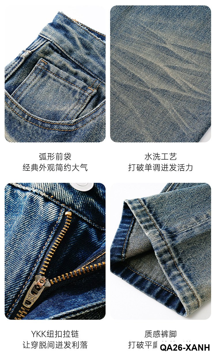 Quần jean ống rộng phong cách retro thông thường của Mỹ cao cấp dành cho nam giới theo xu hướng quần dài đa năng cá tính_thumbnail_2