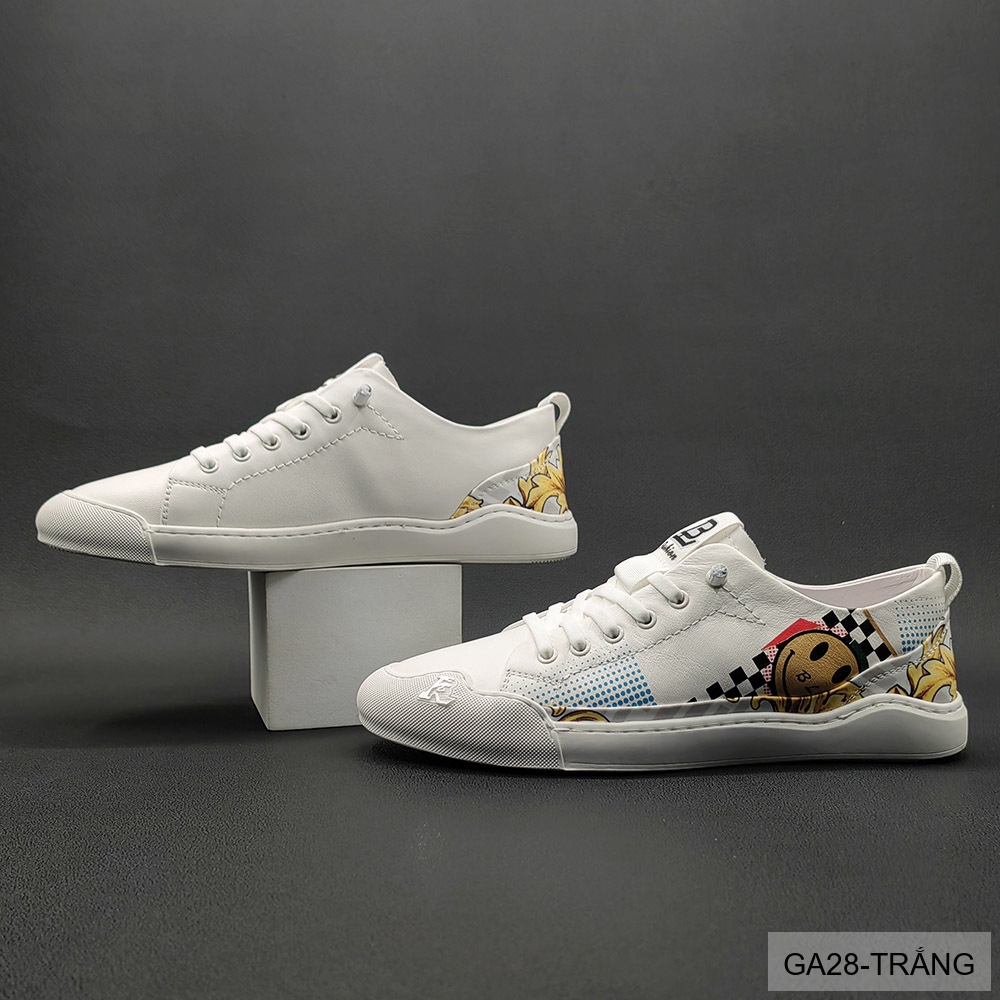 GA28 - Giày Sneaker Nam Da Bò Thiết Kế Smile Độc Đáo, Phong Cách Thường Ngày_thumbnail_2