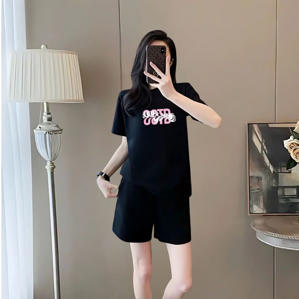 [Form Rộng] Đồ bộ nữ mặc nhà màu đen chất liệu cotton co giãn 4 chiều - Set đồ nữ thời trang -  LOZA G0277_thumbnail_1