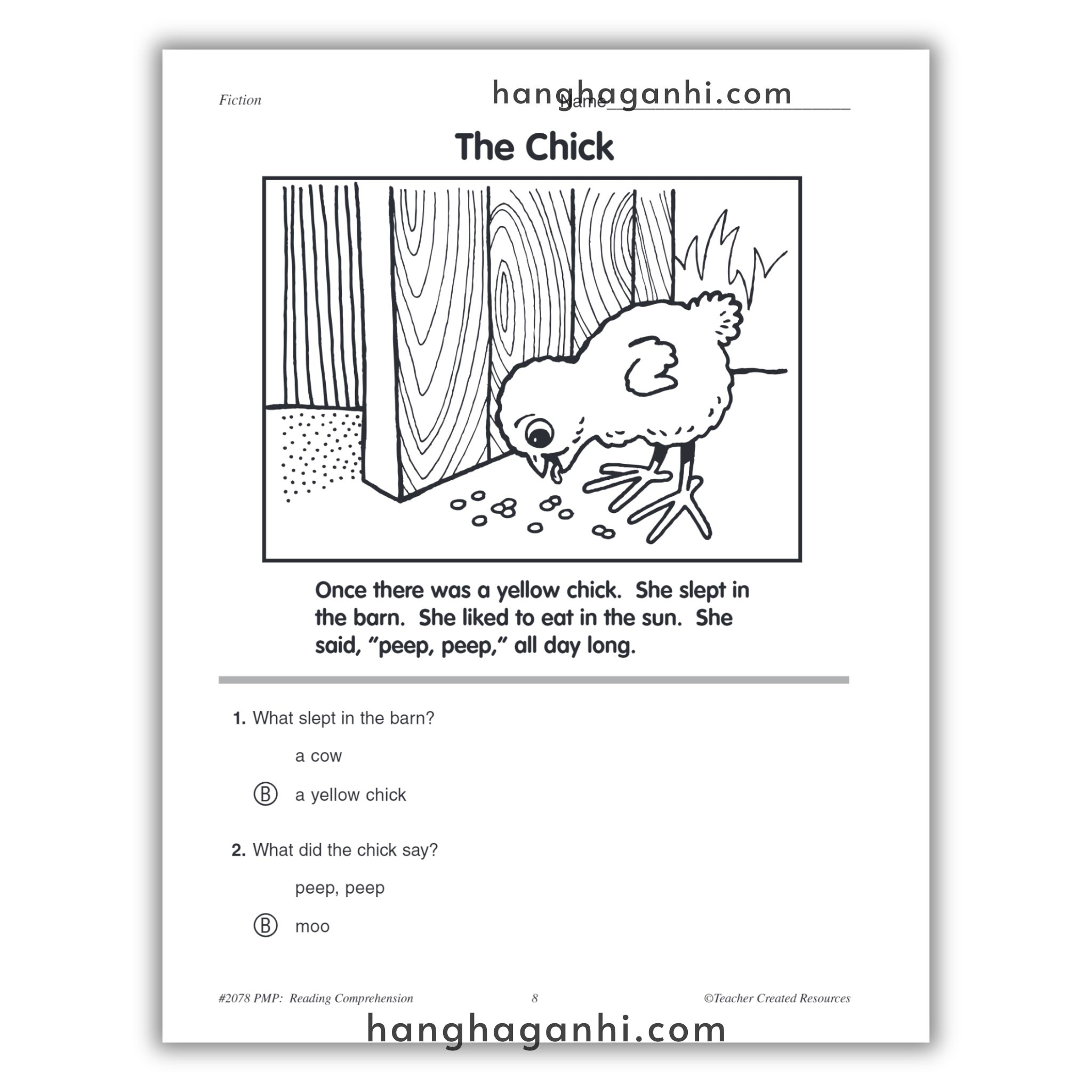Reading Comprehension Grade K Teacher Created Resources, sách đọc hiểu lớp K_thumbnail_4