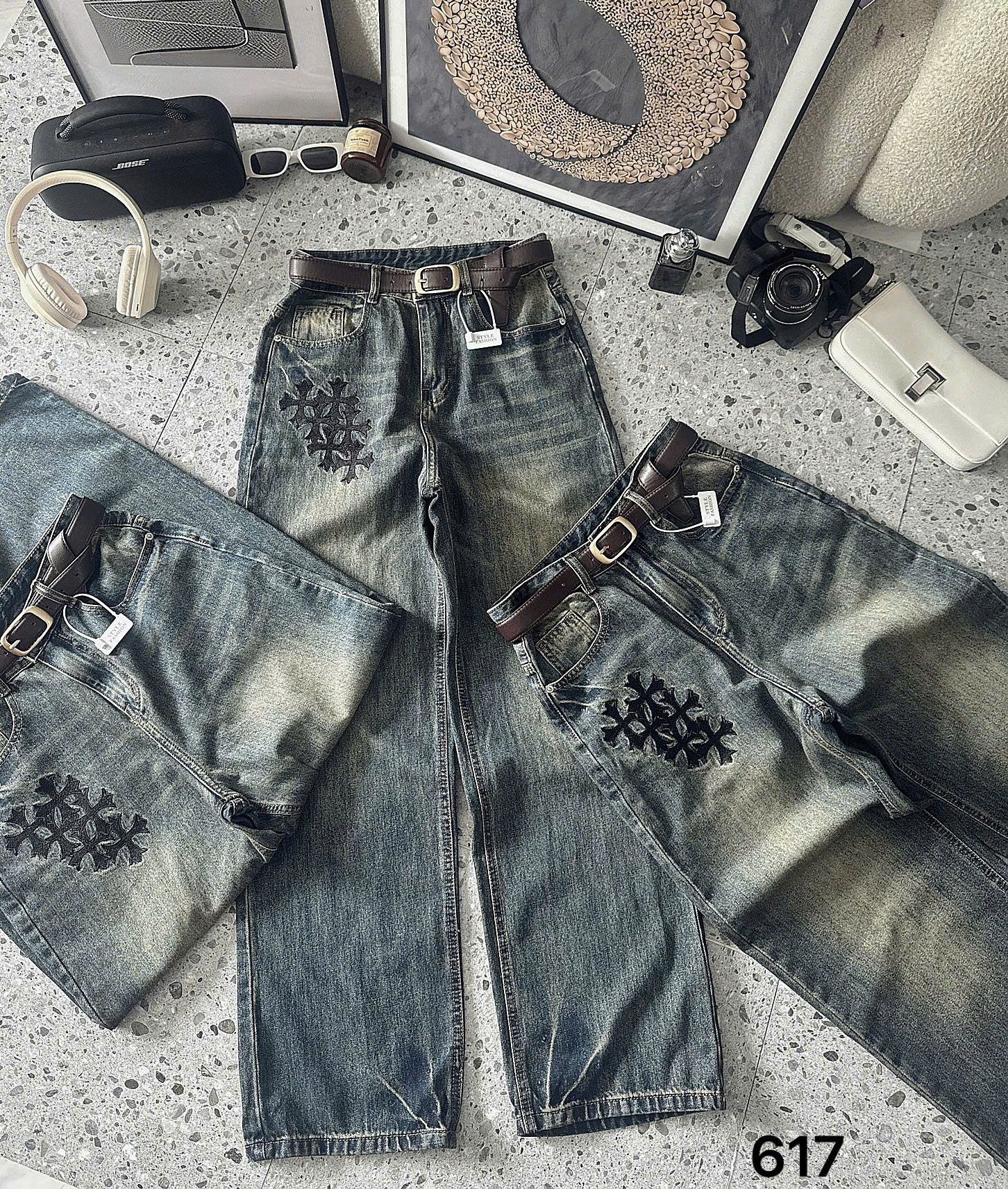 BIGSIZE NỮ - Quần jean suông thêu T-QJ617_thumbnail_1