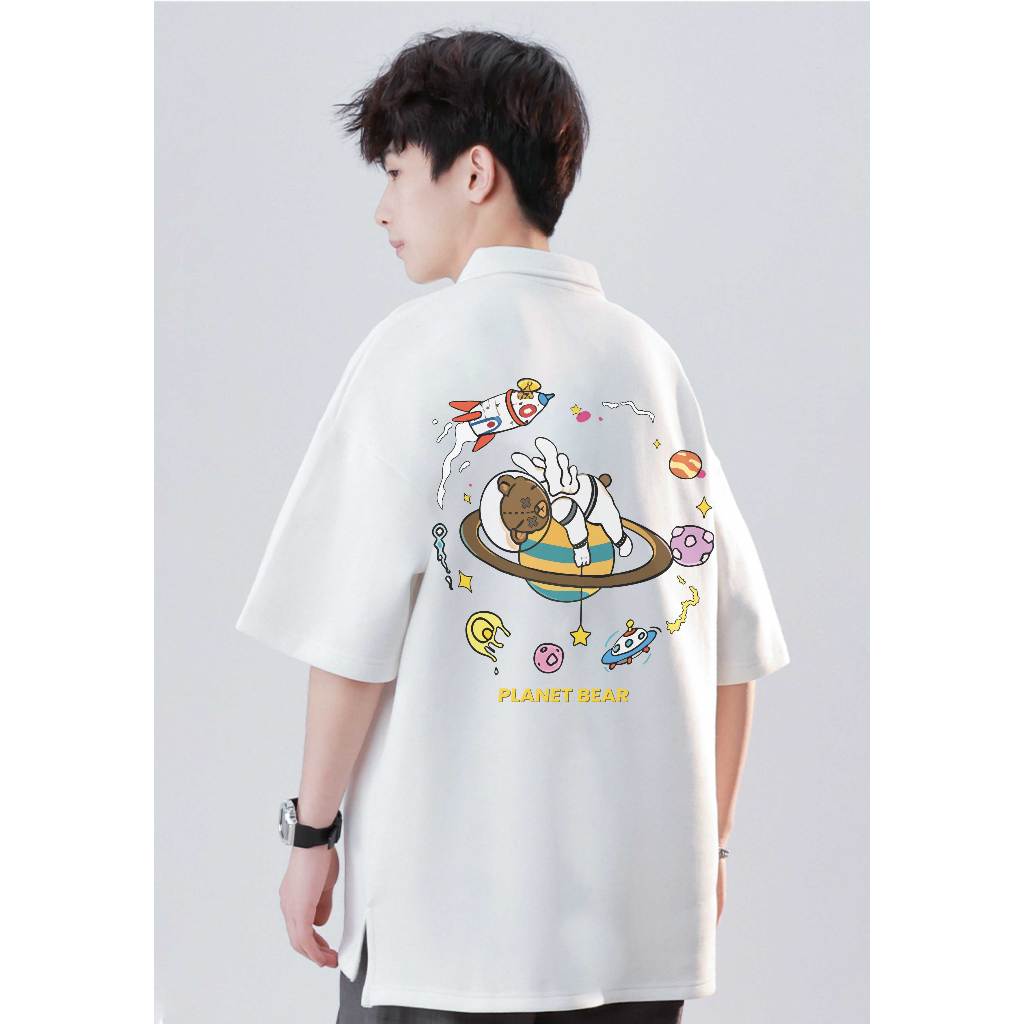 Polo nam đứng form tôn dáng PLD407 Miucho Man tay ngắn vải cotton Cổ trụ in graphic_thumbnail_6
