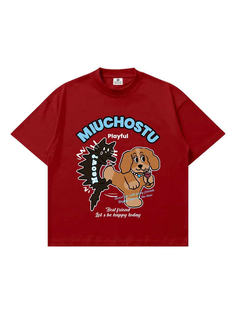 Áo thun boxy streetwear hình cún Miucho 3192_thumbnail_16