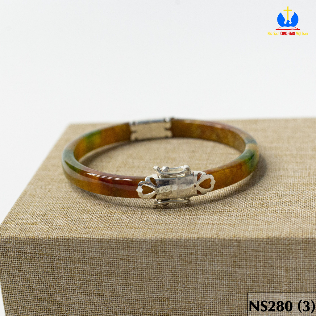 Vòng tay đá Ngọc Bích bọc bạc ta TS0330 - Món quà ý nghĩa cho mẹ và bà_thumbnail_3