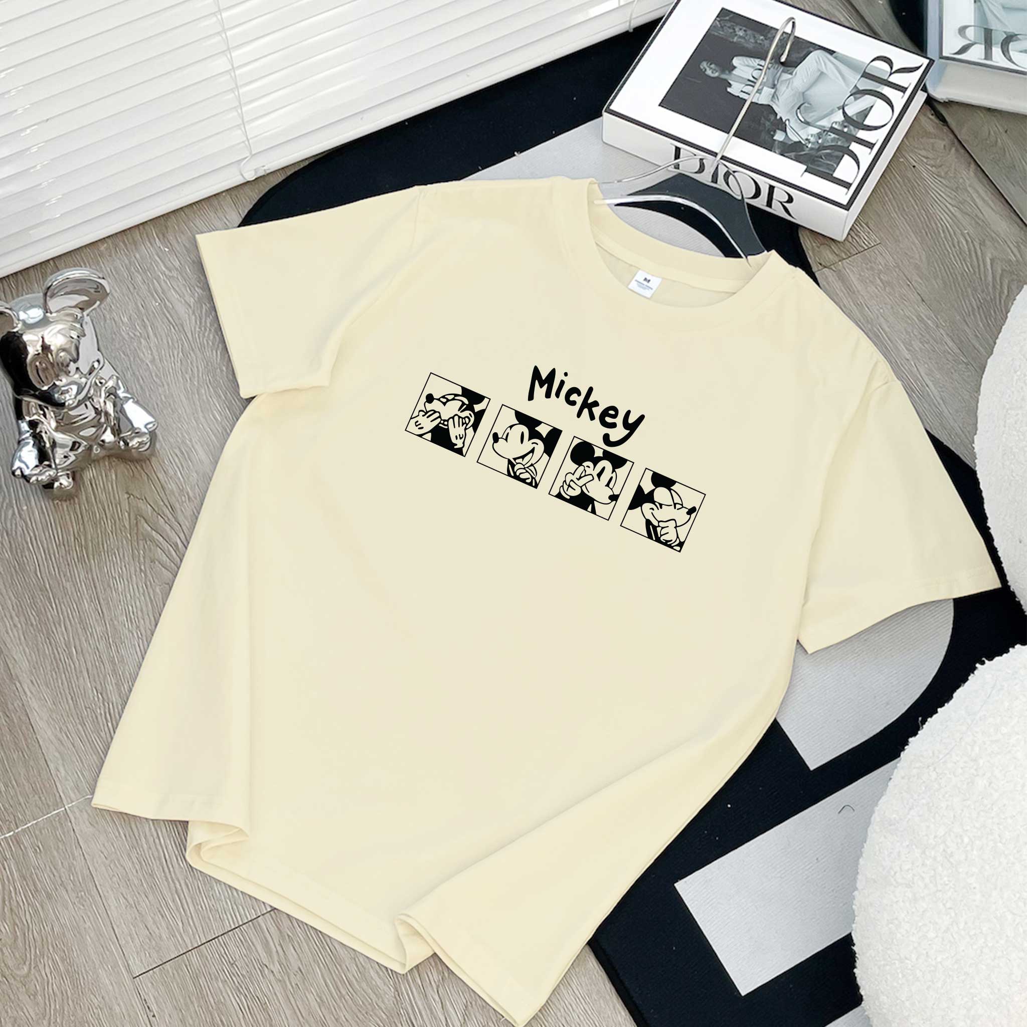 Áo thun nữ form vừa regular nhiều màu sắc ARD1486 Miucho Chic vải cotton cổ tròn in artwork_thumbnail_7