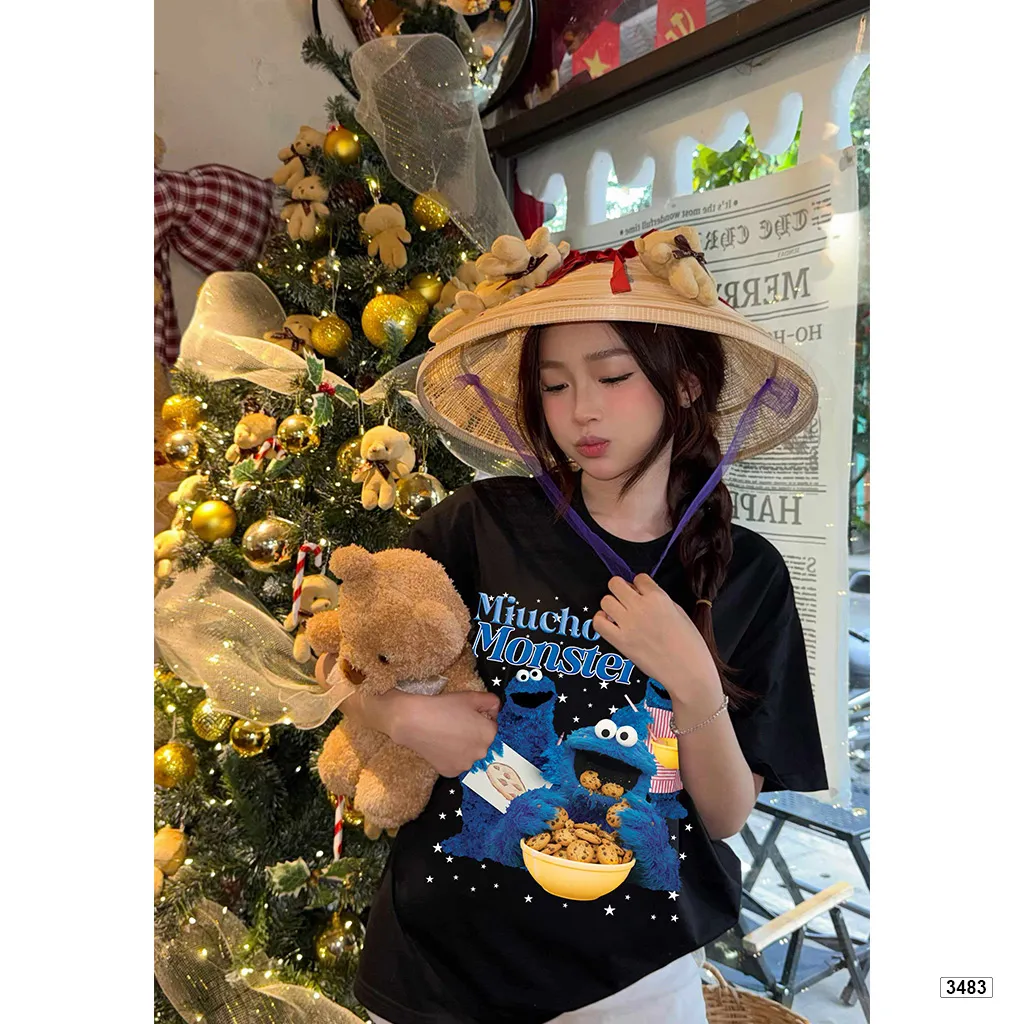 Áo thun boxy hoạt hình Miucho Monster tôn dáng chuẩn form 3483_thumbnail_3