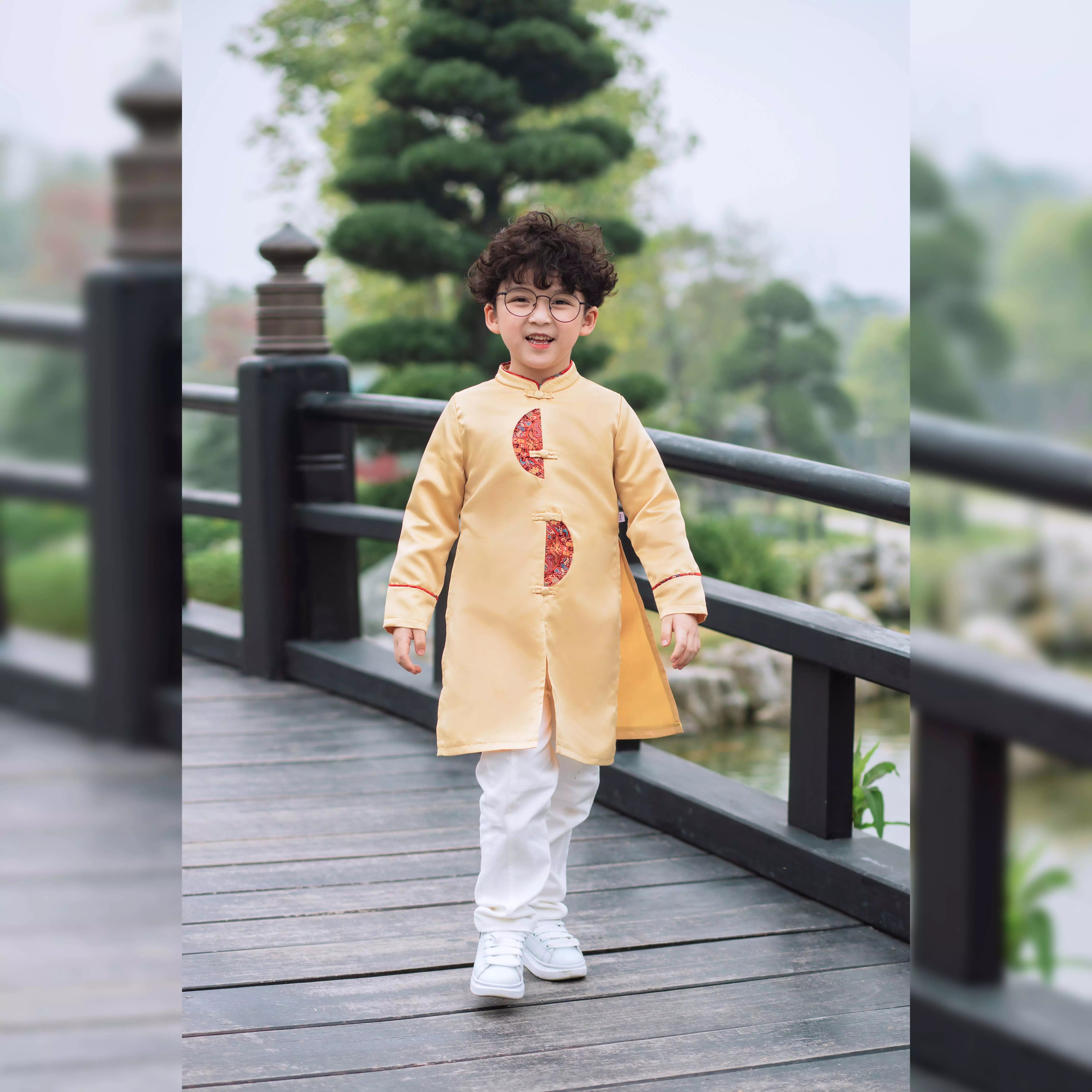 Áo dài tafta phối gấm bé trai_thumbnail_0