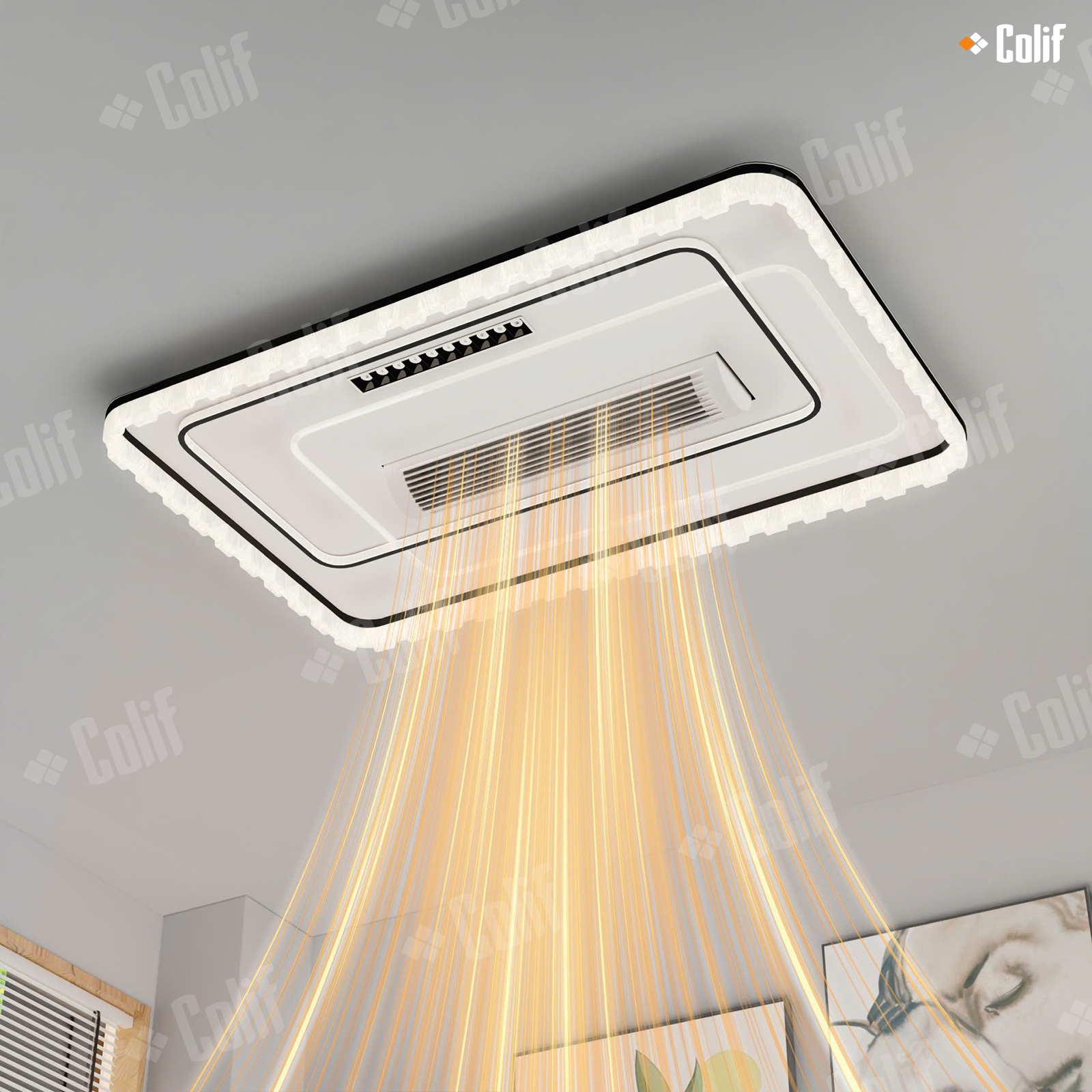 Đèn quạt trần không cánh pha lê Colif Rylai