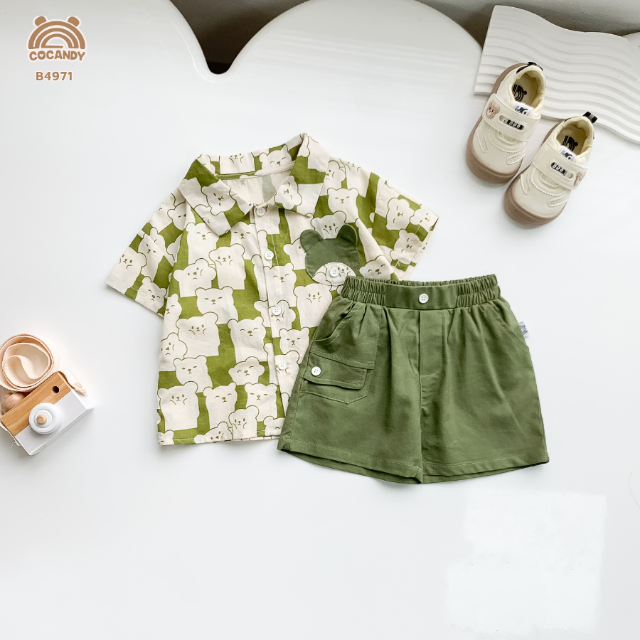 Bộ cộc XANH RÊU họa tiết gấu phối túi gấu_thumbnail_1