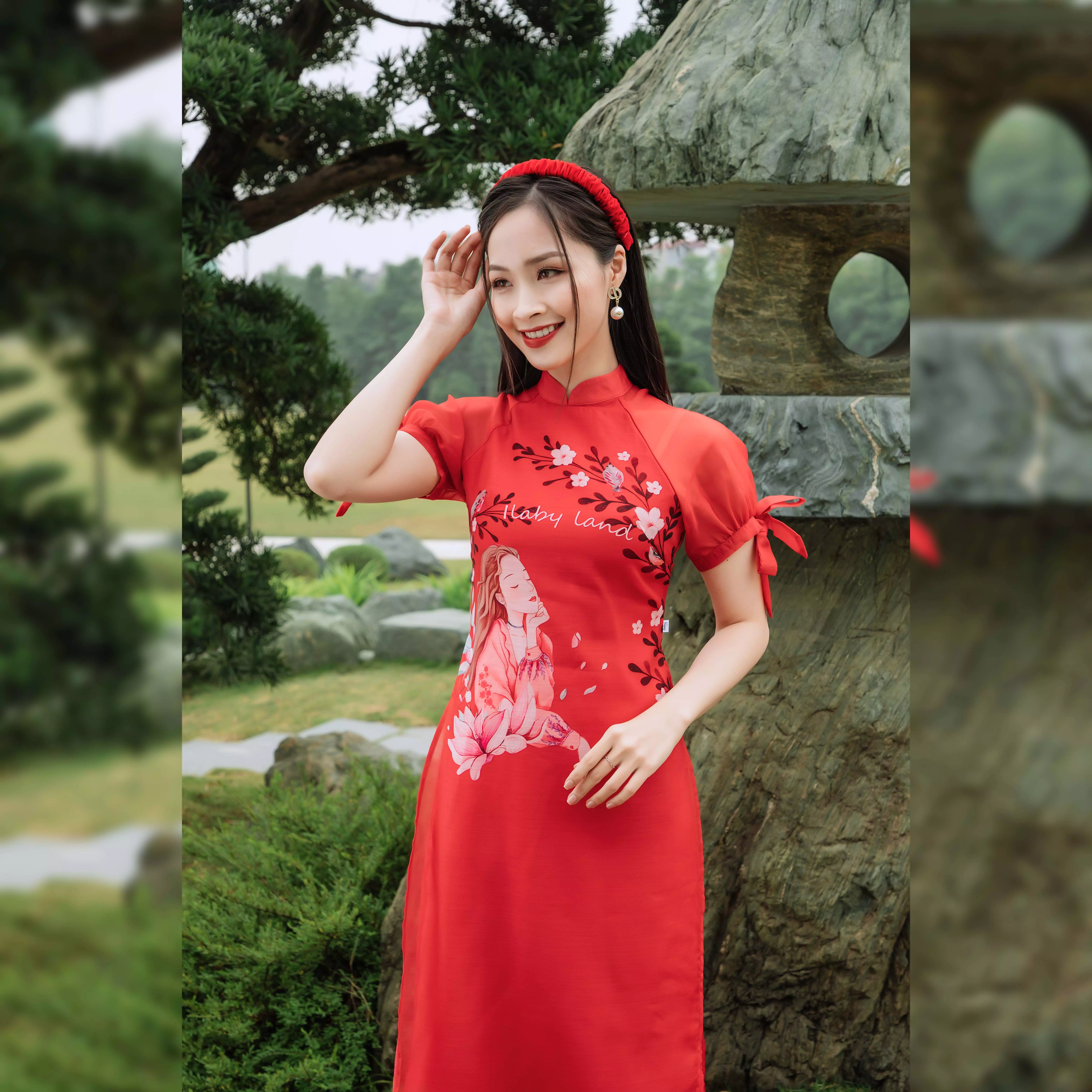 Áo dài mẹ đỏ Ilaby land_thumbnail_2