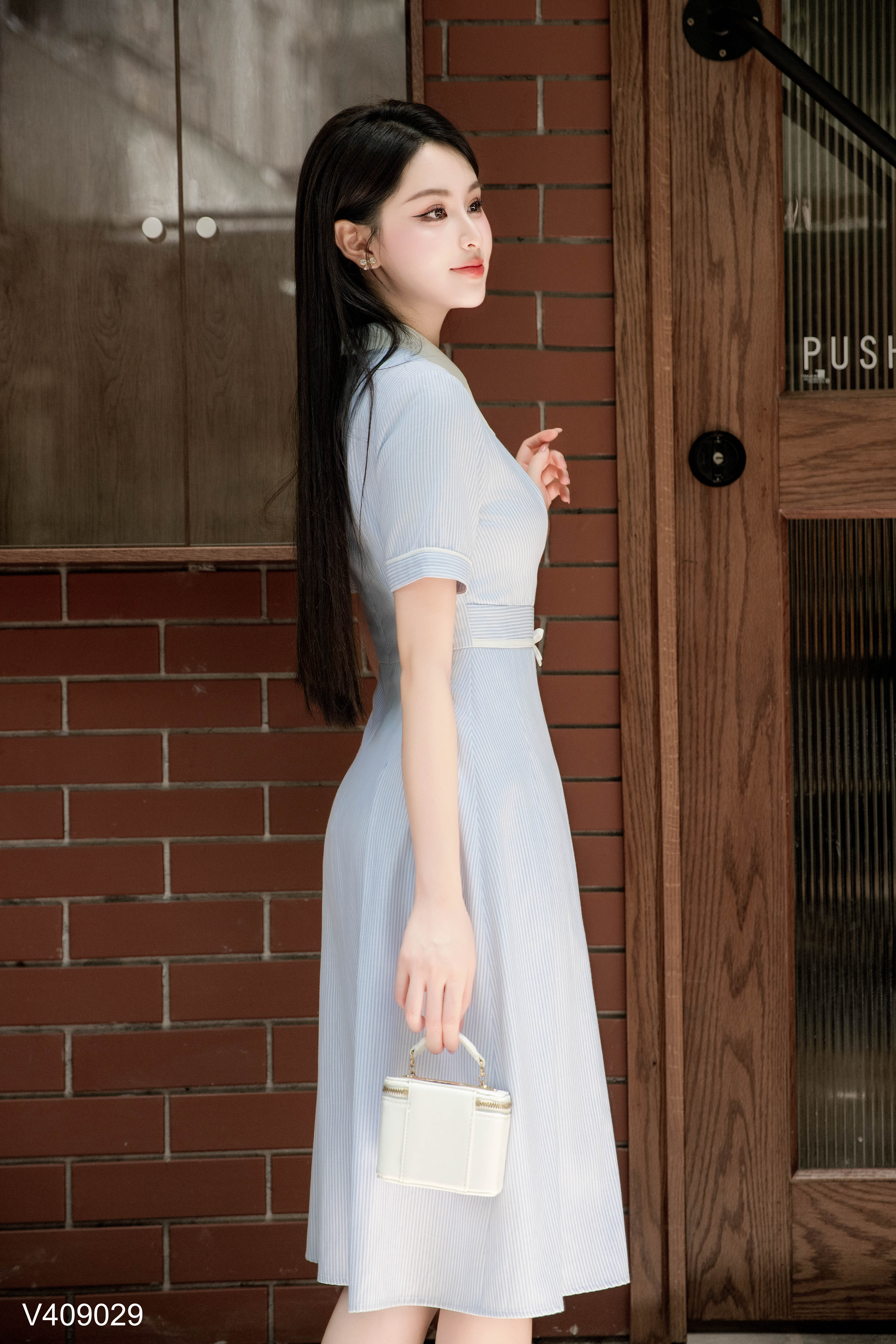 Váy kẻ xếp ly nơ eo_thumbnail_3