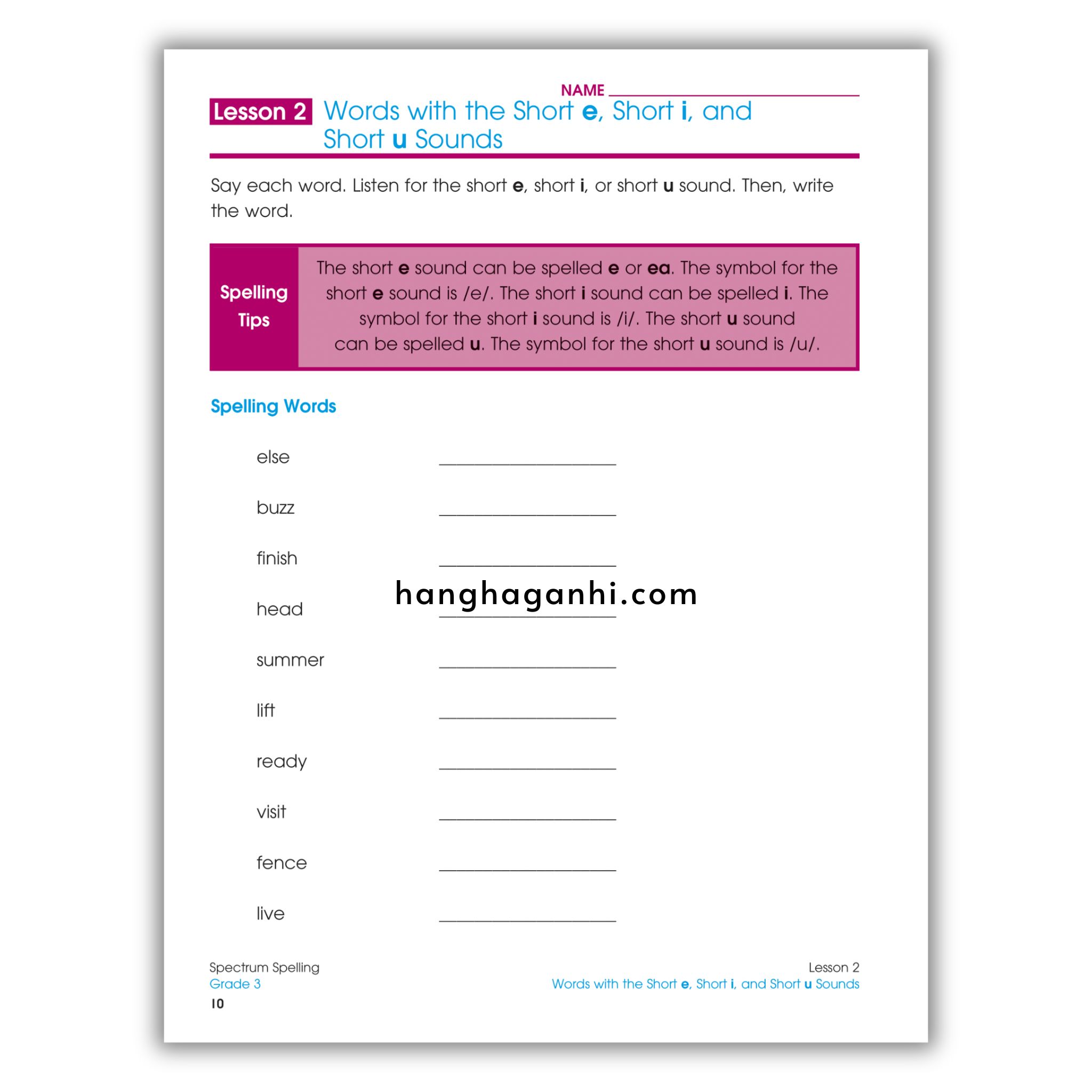 Sách Spectrum Spelling Workbook Grade 3_thumbnail_9