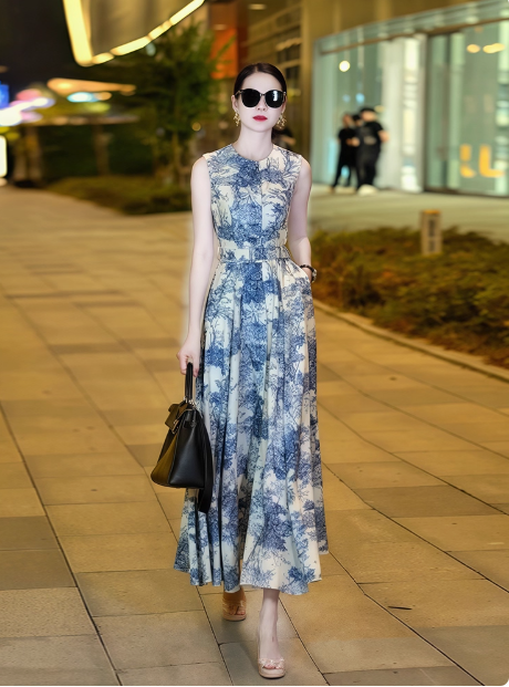 17400-Đầm maxi dài họa tiết vân xanh (kèm đai, lụa mango có lót)_thumbnail_0