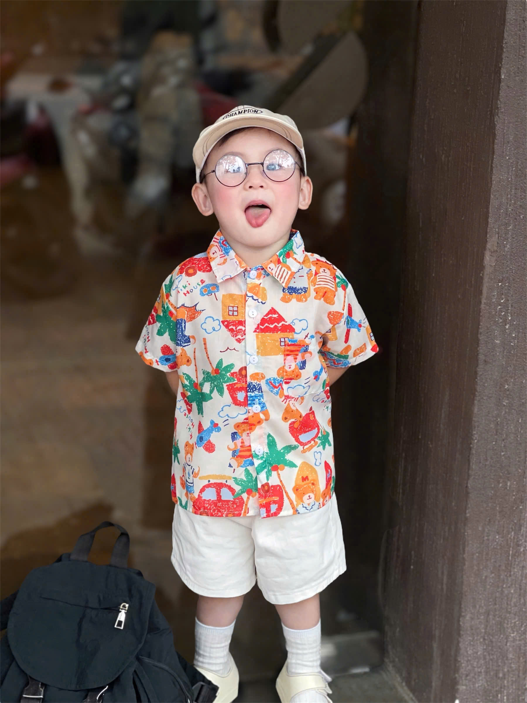 A49 BỘ SƠ MI GẤU CÂY Ô TÔ CAM- A108.292_thumbnail_0