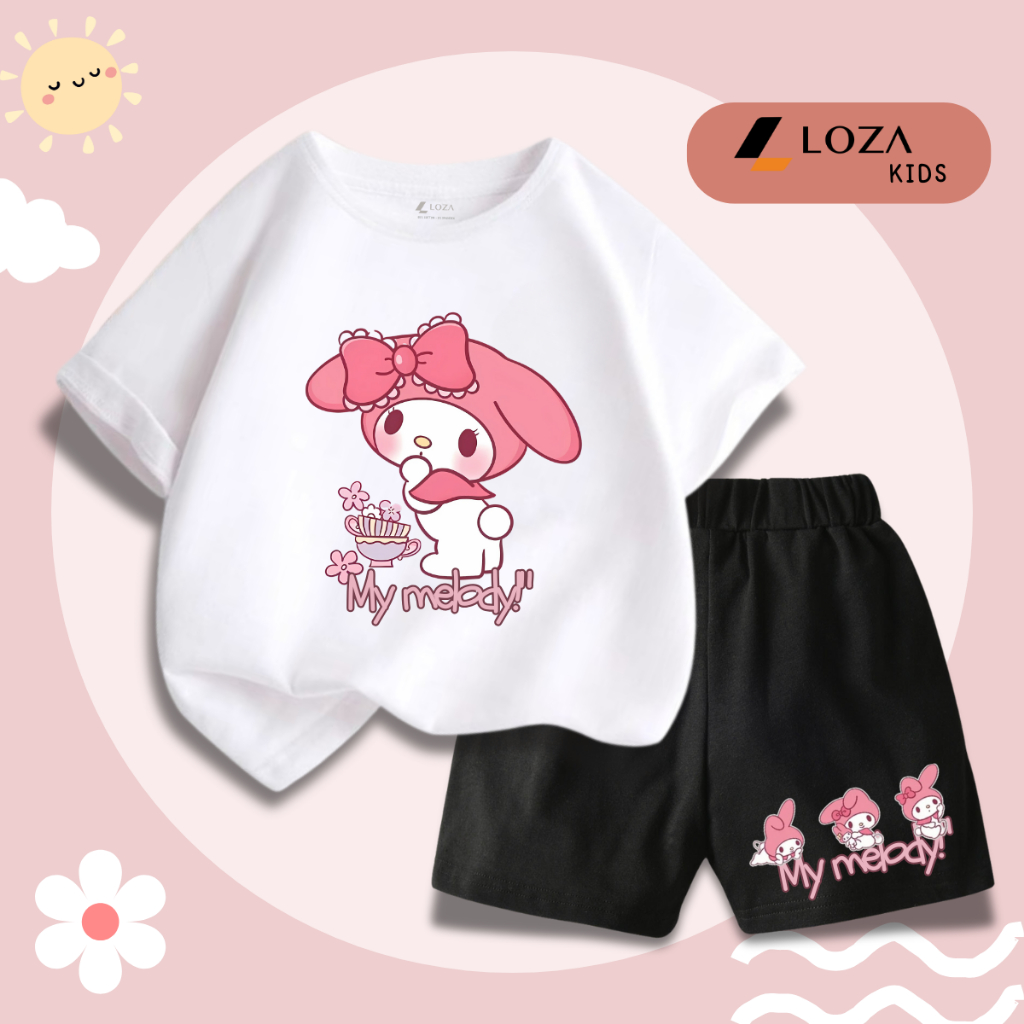 Bộ đồ bé gái in hình 