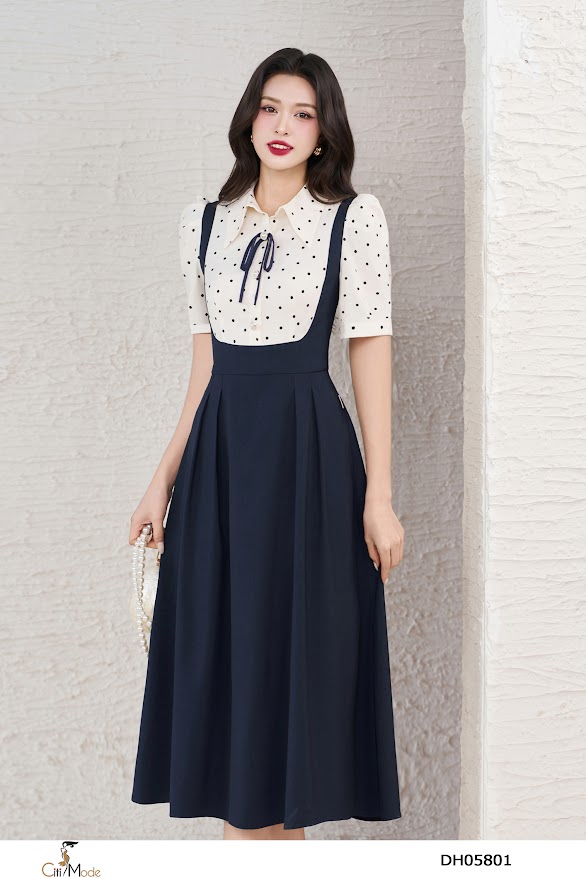 Đàm xòe tím than phối chấm bị cổ đức tay ngắn_thumbnail_2