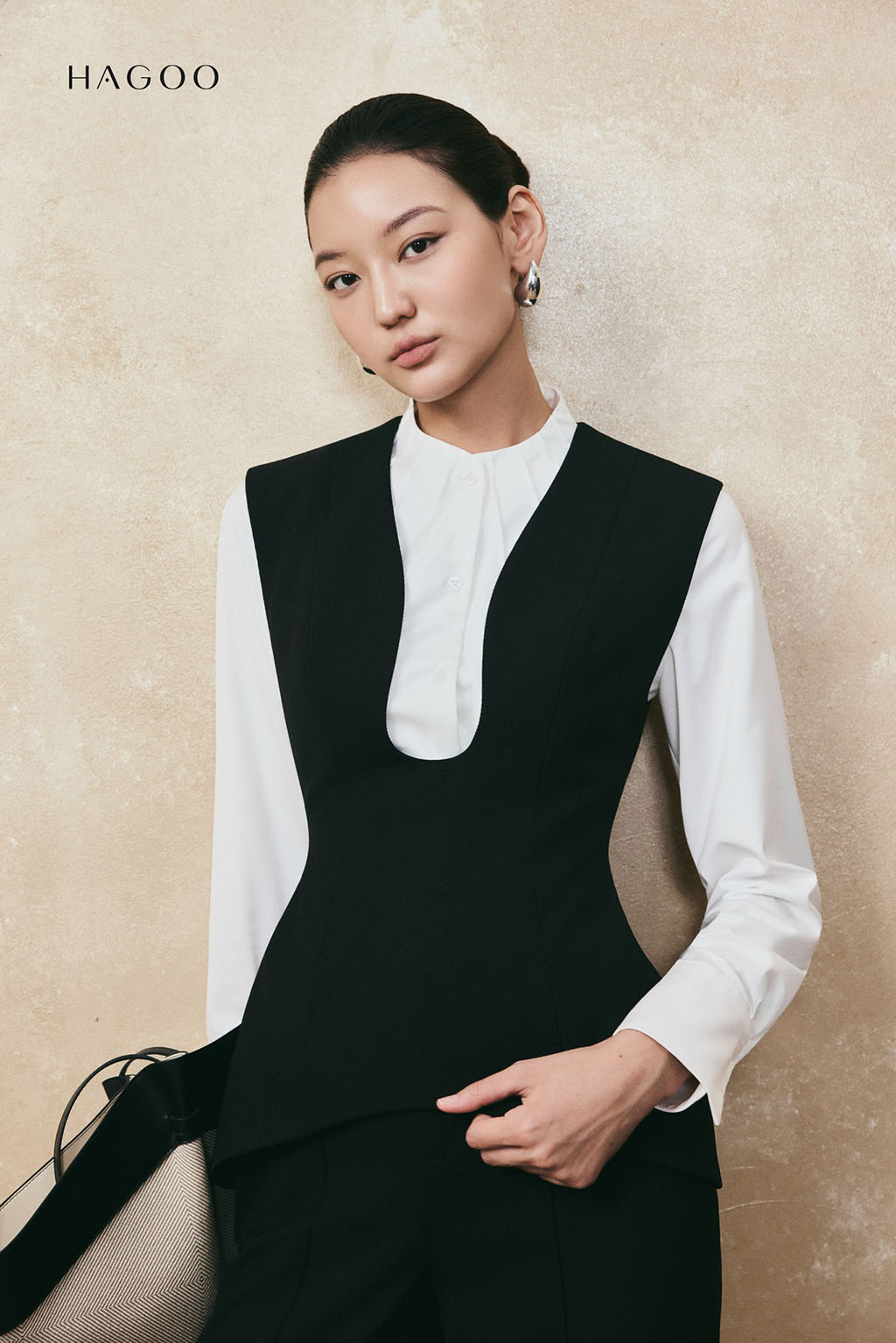 Áo Gile peplum cổ U HAGOO