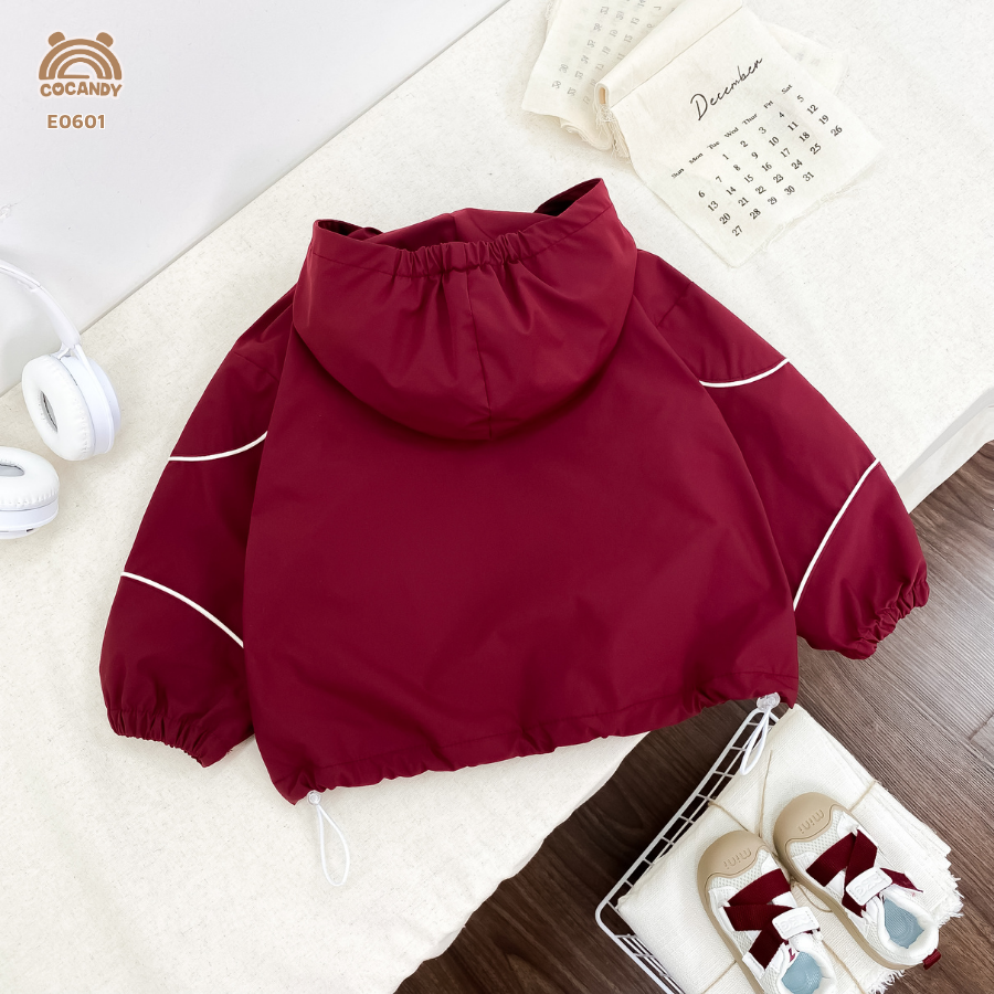 Áo khoác gió ĐỎ phối BE lót lông túi ngực logo COCANDY_thumbnail_4