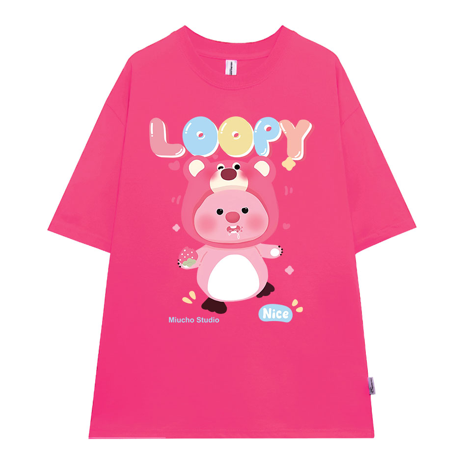 Áo thun Loopy Hải Ly form rộng ATD645 Miucho cotton cổ tròn in artwork_thumbnail_8