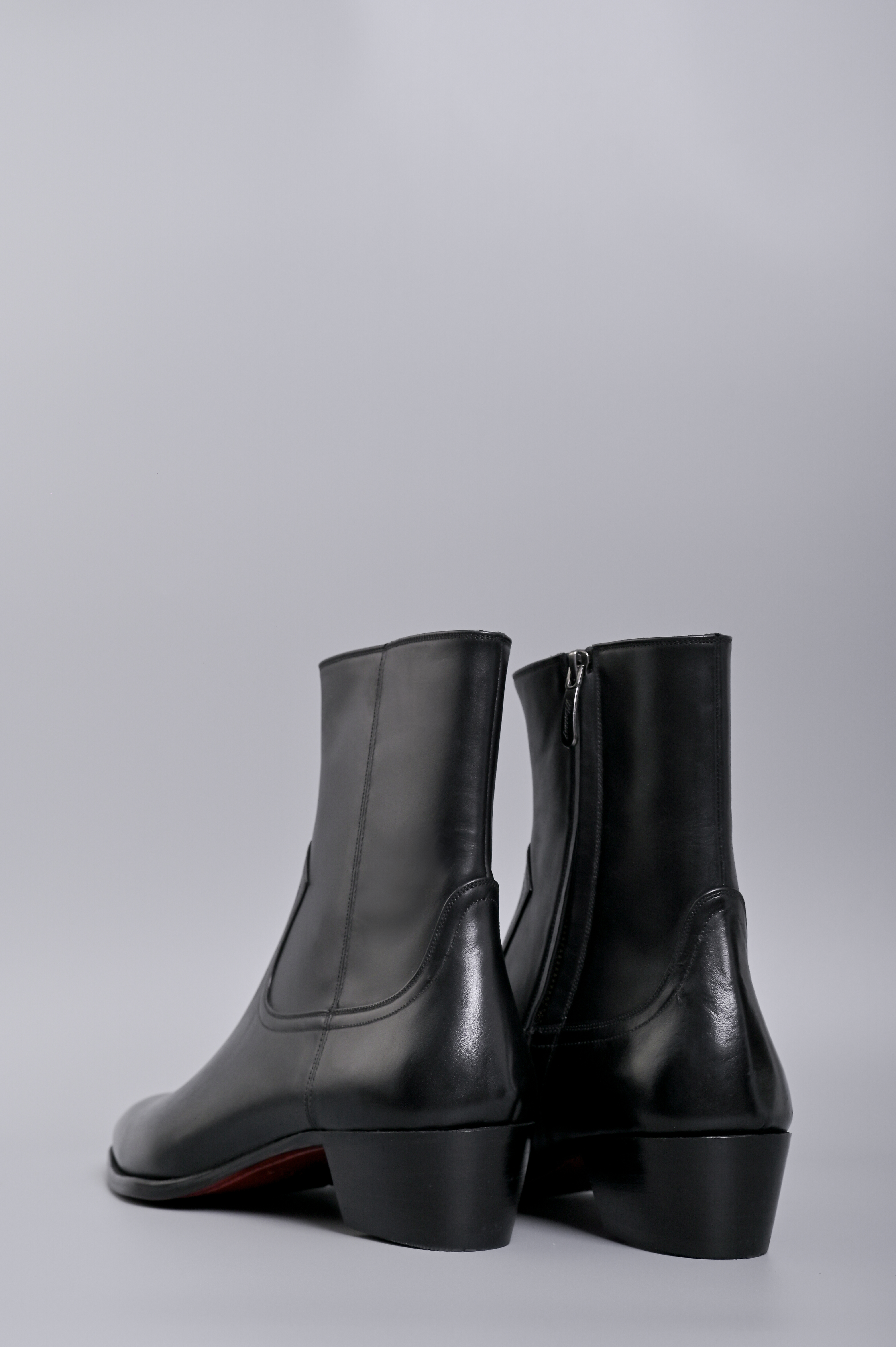Black leather zip boots_thumbnail_3