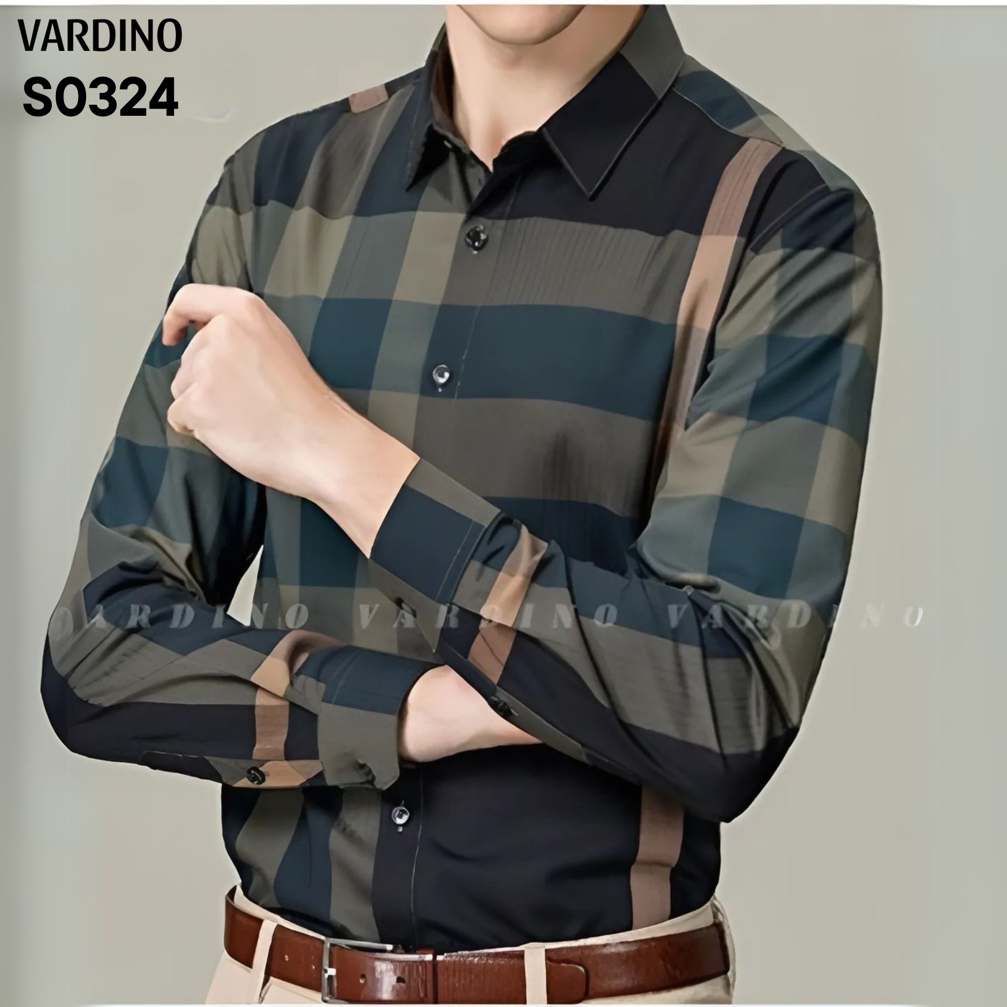 Áo sơ mi kẻ dài tay Vardino S0324_thumbnail_0