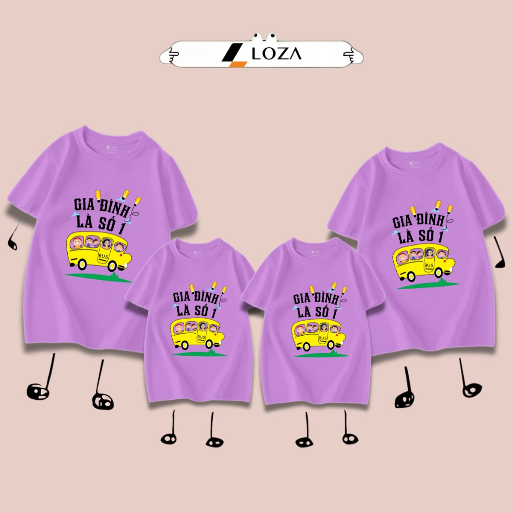 Áo phông gia đình LOZA KIDS Gia đình là số 1 2025 - Áo đồng phục gia đình du lịch biển – Mã GĐ3140_thumbnail_3