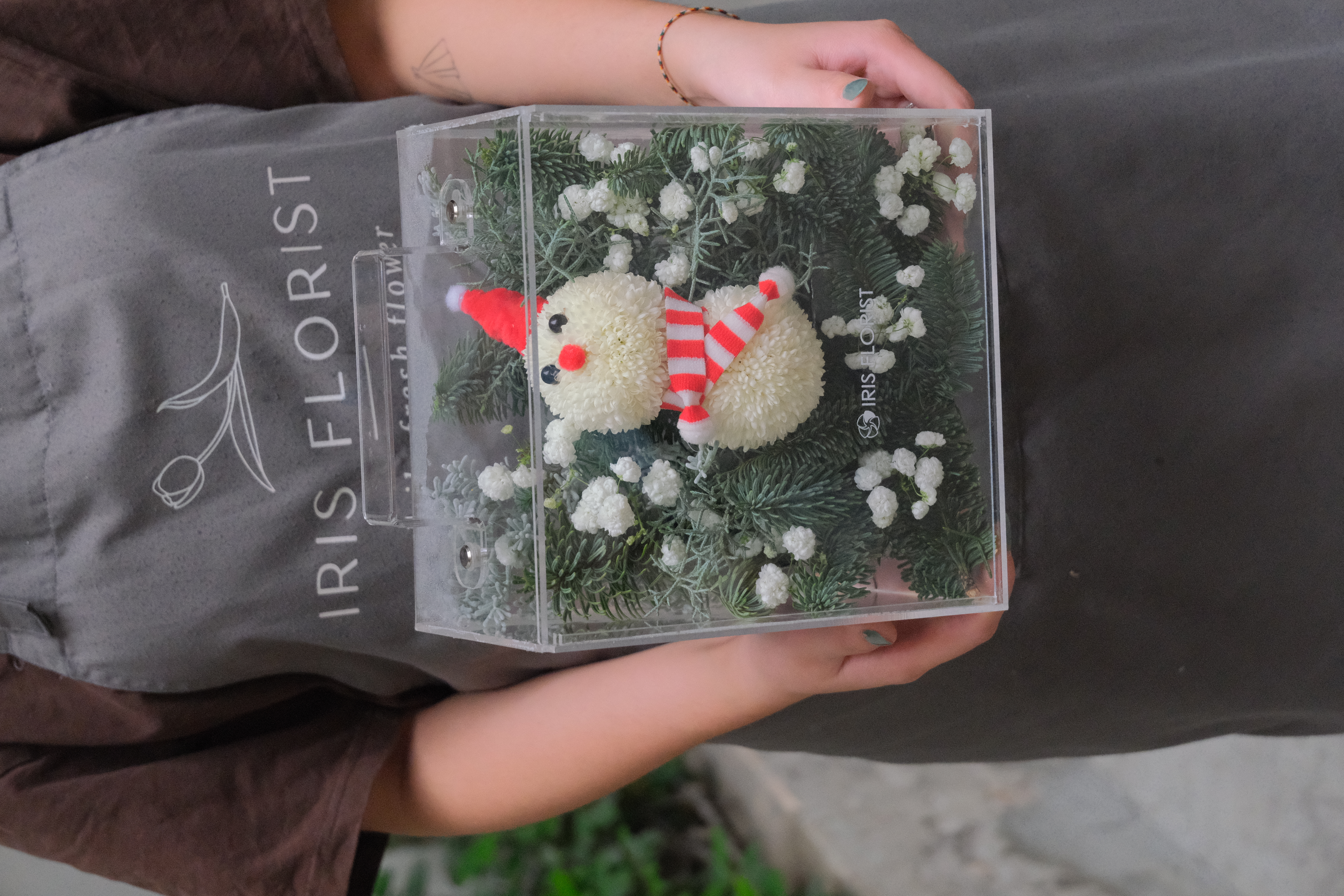 Hộp Mica - Snow man - Size 20x20cm